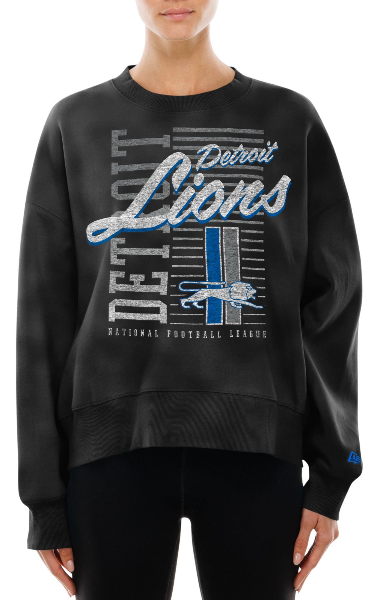 New Era Women's Detroit Lions Black Washed Crewneck Sweatshirt product image
