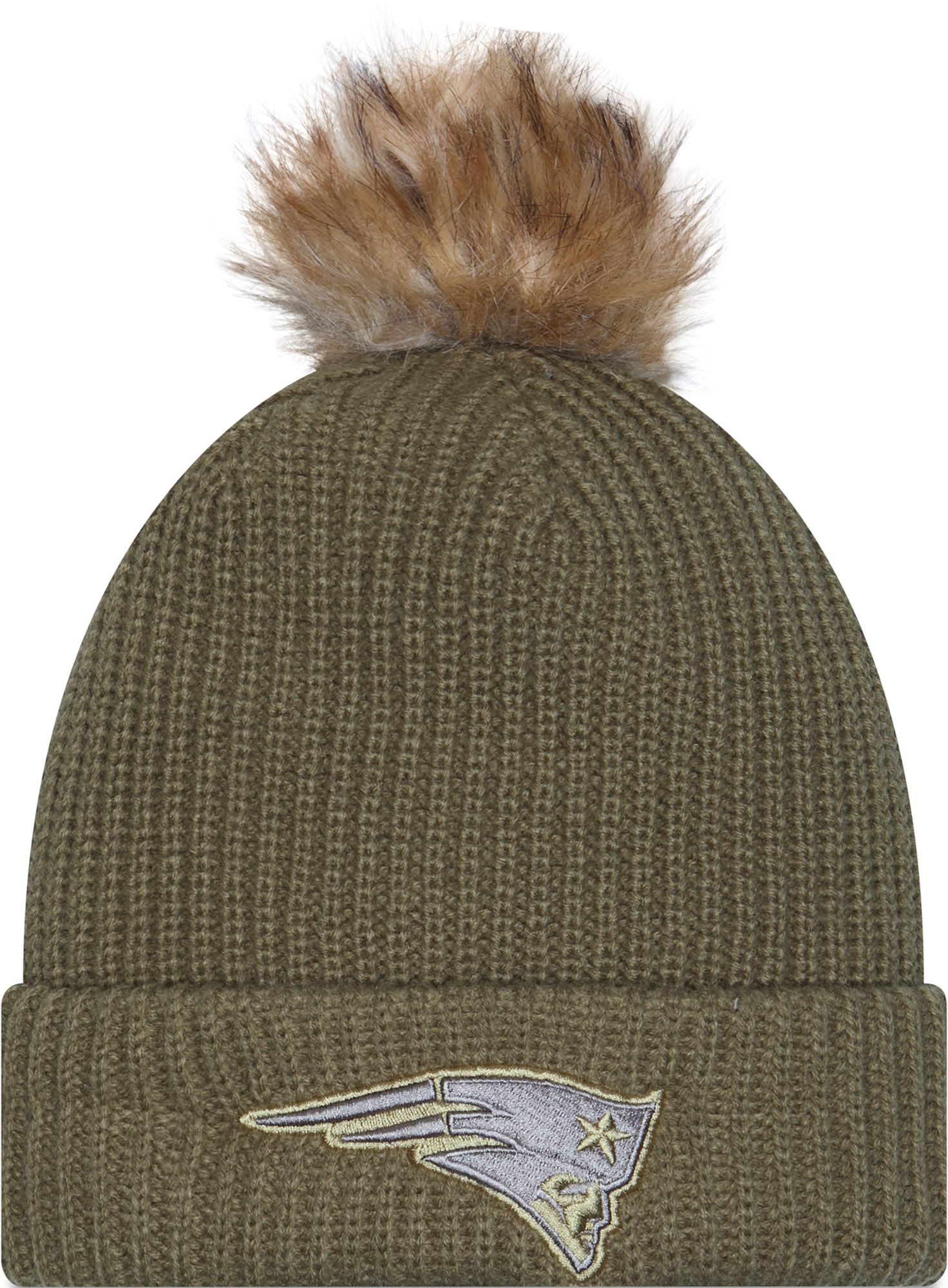 New Era Women's New England Patriots Salute To Service 2025 Dark Moss Knit Beanie product image