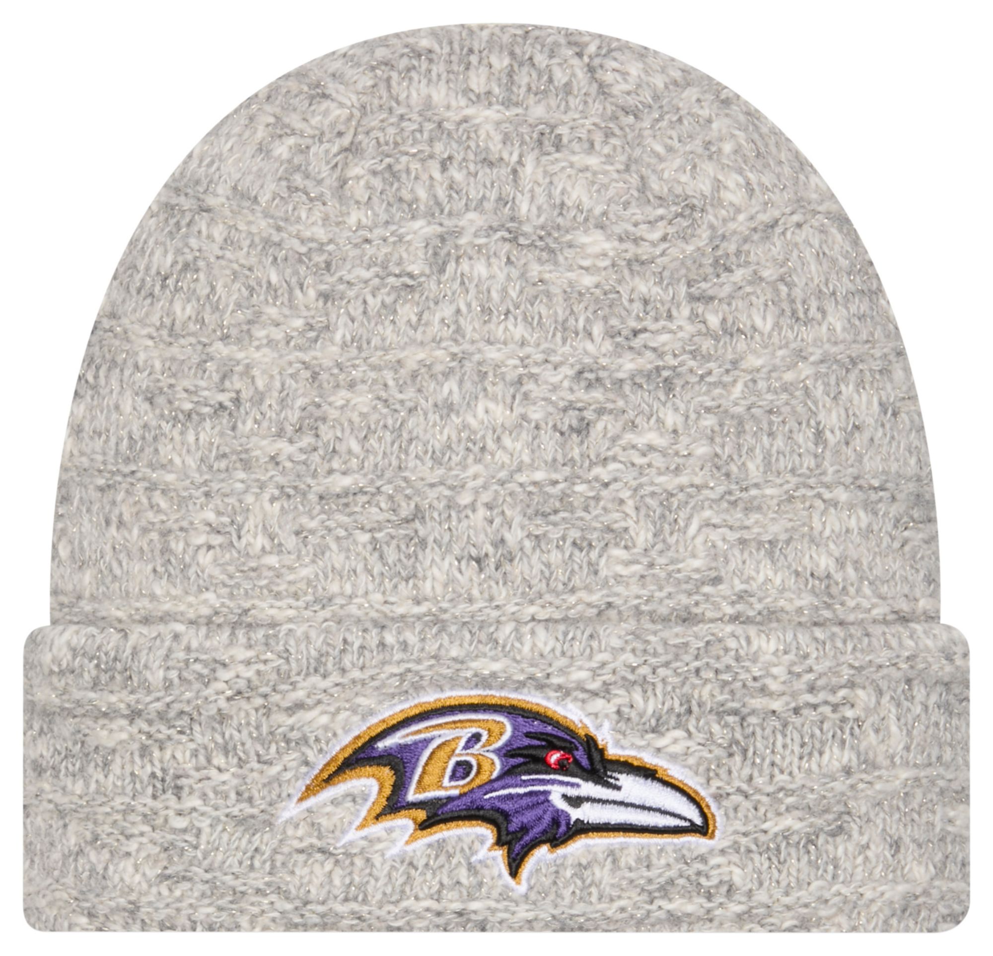 New Era Women's Baltimore Ravens Grey Metallic Knit Beanie product image