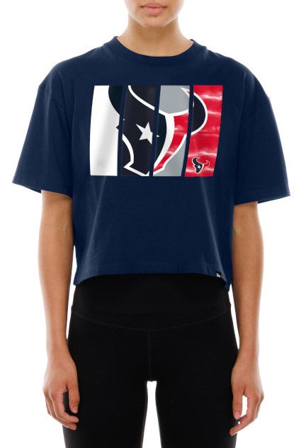 New Era Women's Houston Texans Navy Panel Boxy T-Shirt product image