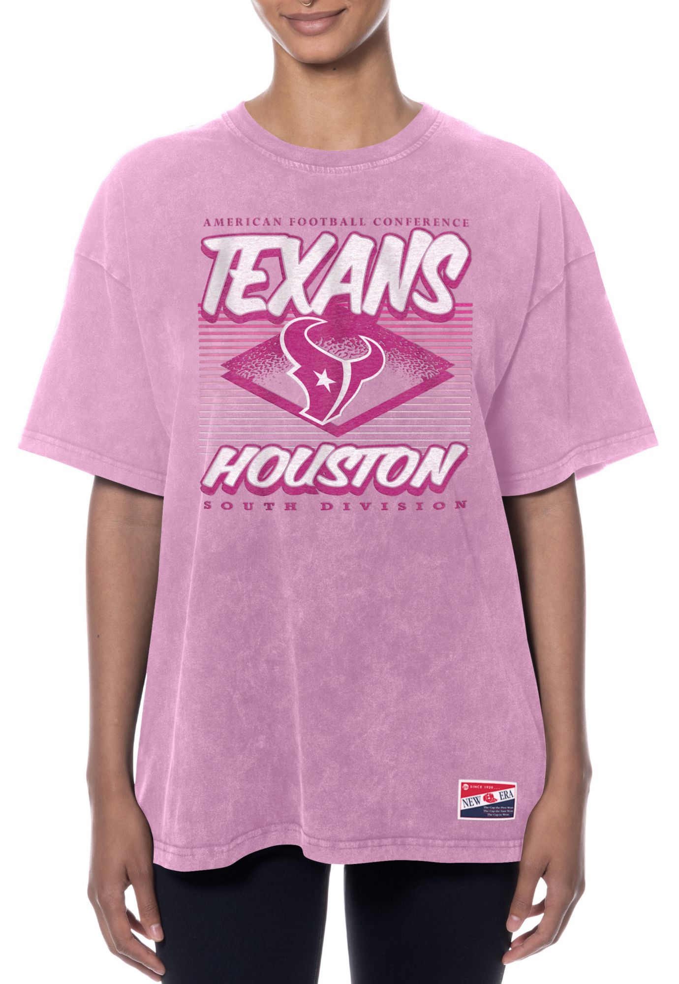 New Era Women's Houston Texans Pastel Pink Washed T-Shirt product image