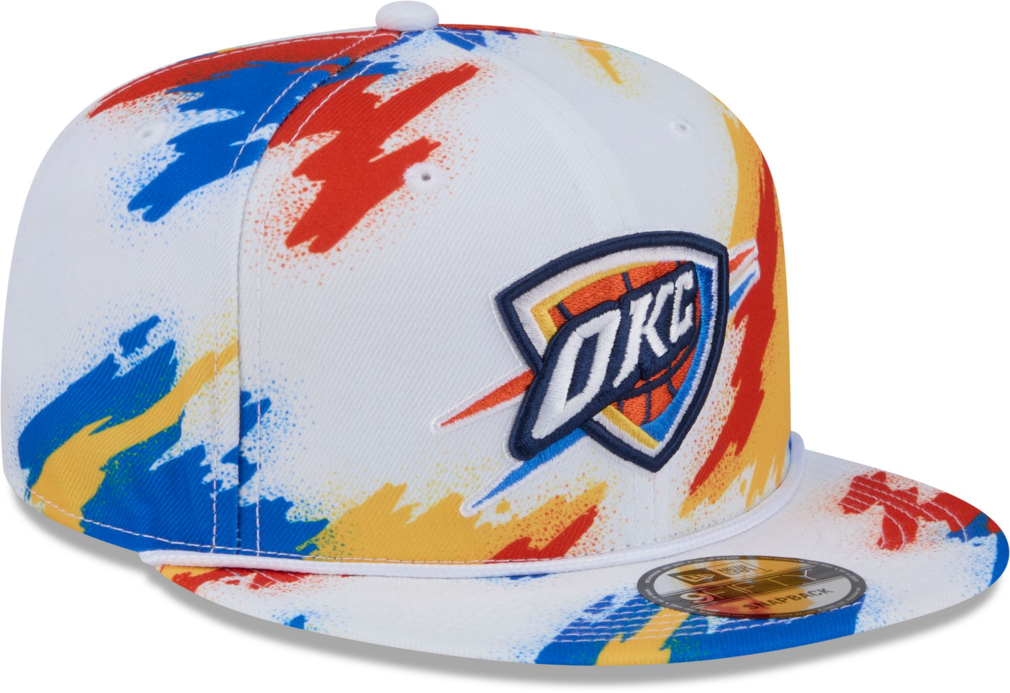 New Era Youth Oklahoma City Thunder White Paint 9Fifty A-Frame Adjustable Hat product image