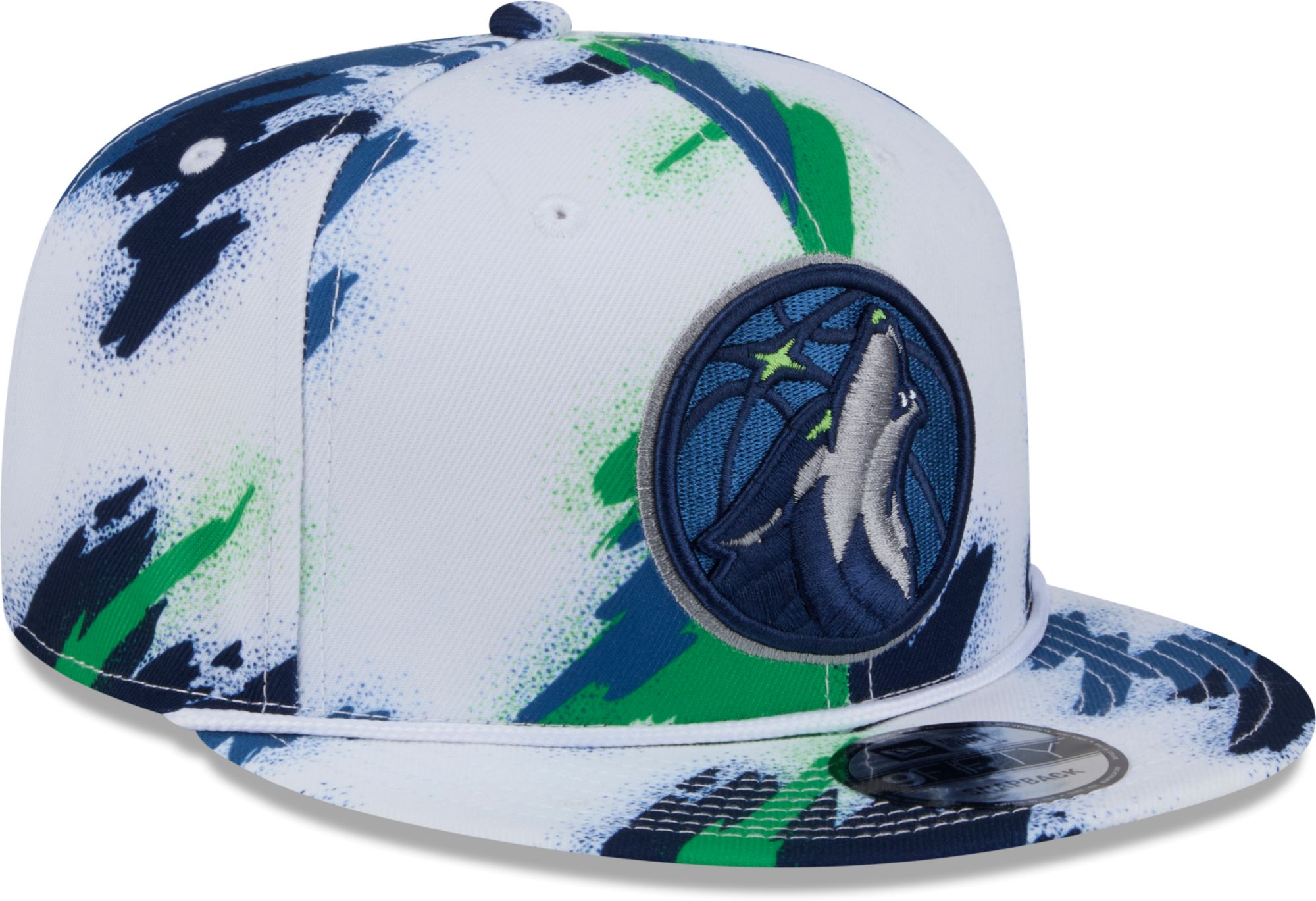 New Era Youth Minnesota Timberwolves White Paint 9Fifty A-Frame Adjustable Hat product image