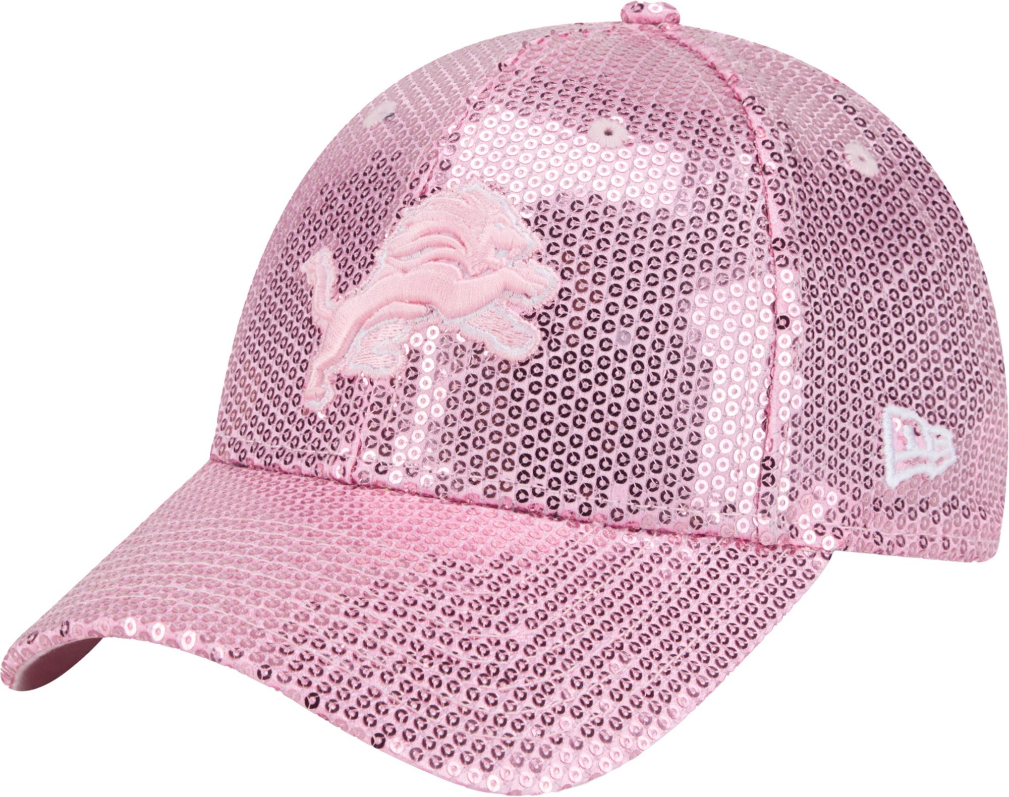 New Era Youth Detroit Lions Pink Sequin 9Forty Adjustable Hat product image