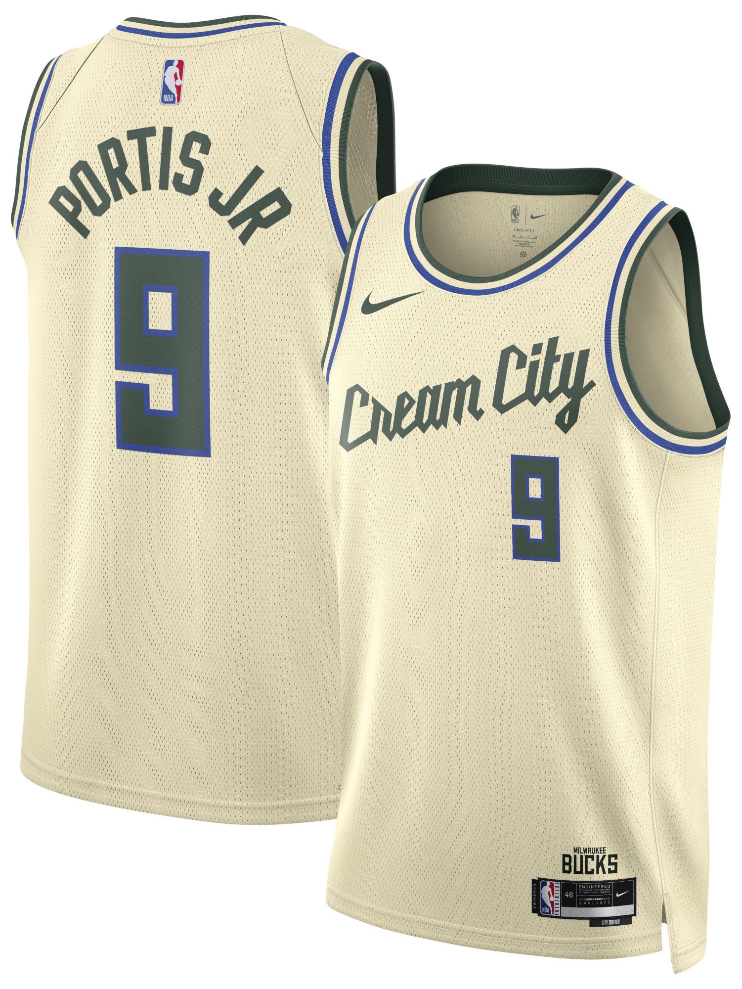 Nike Adult 2025-26 City Edition Milwaukee Bucks Bobby Portis Jr. #9 Swingman Jersey product image