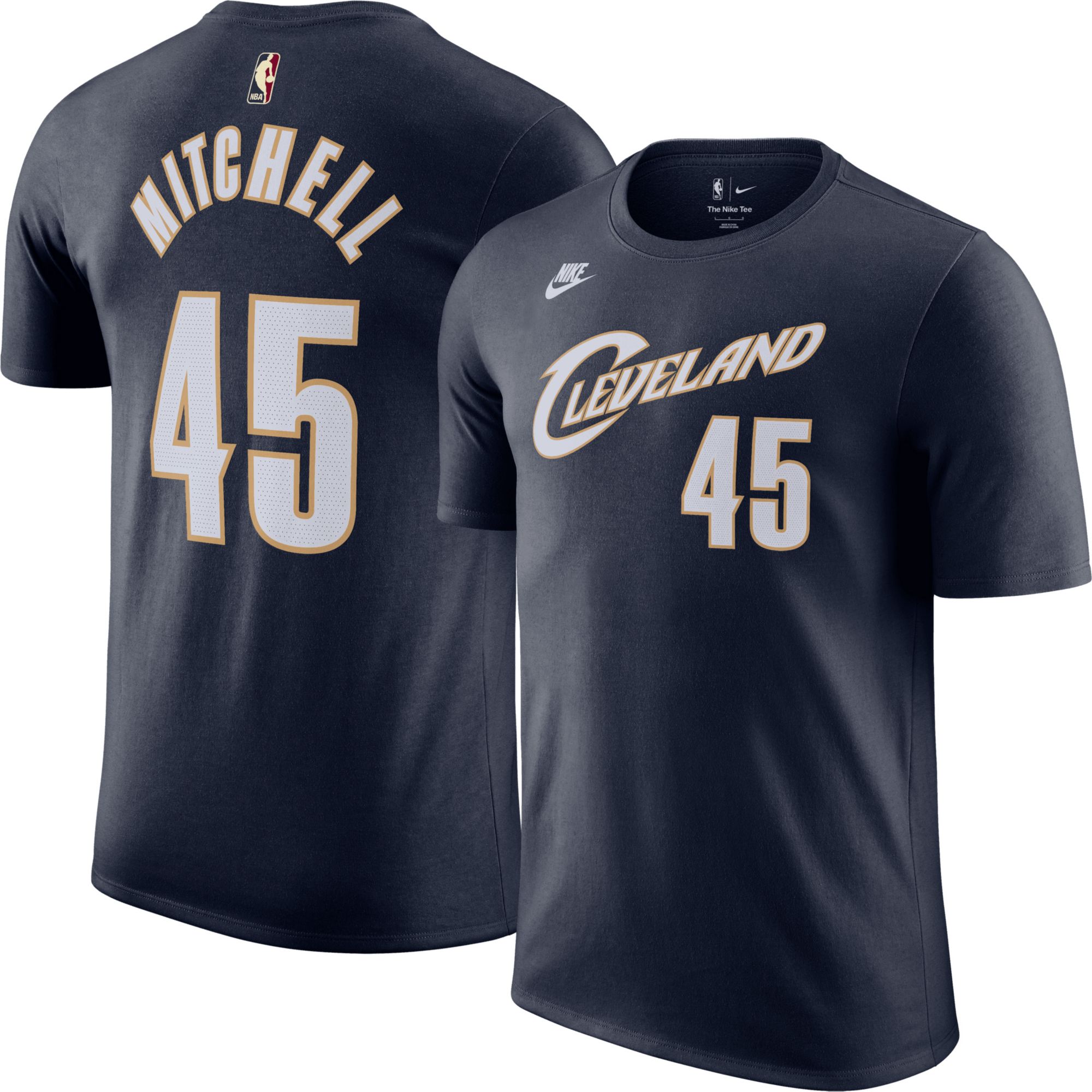 Nike Adult Cleveland Cavaliers Donovan Mitchell #45 Hardwood Classics Navy T-Shirt product image