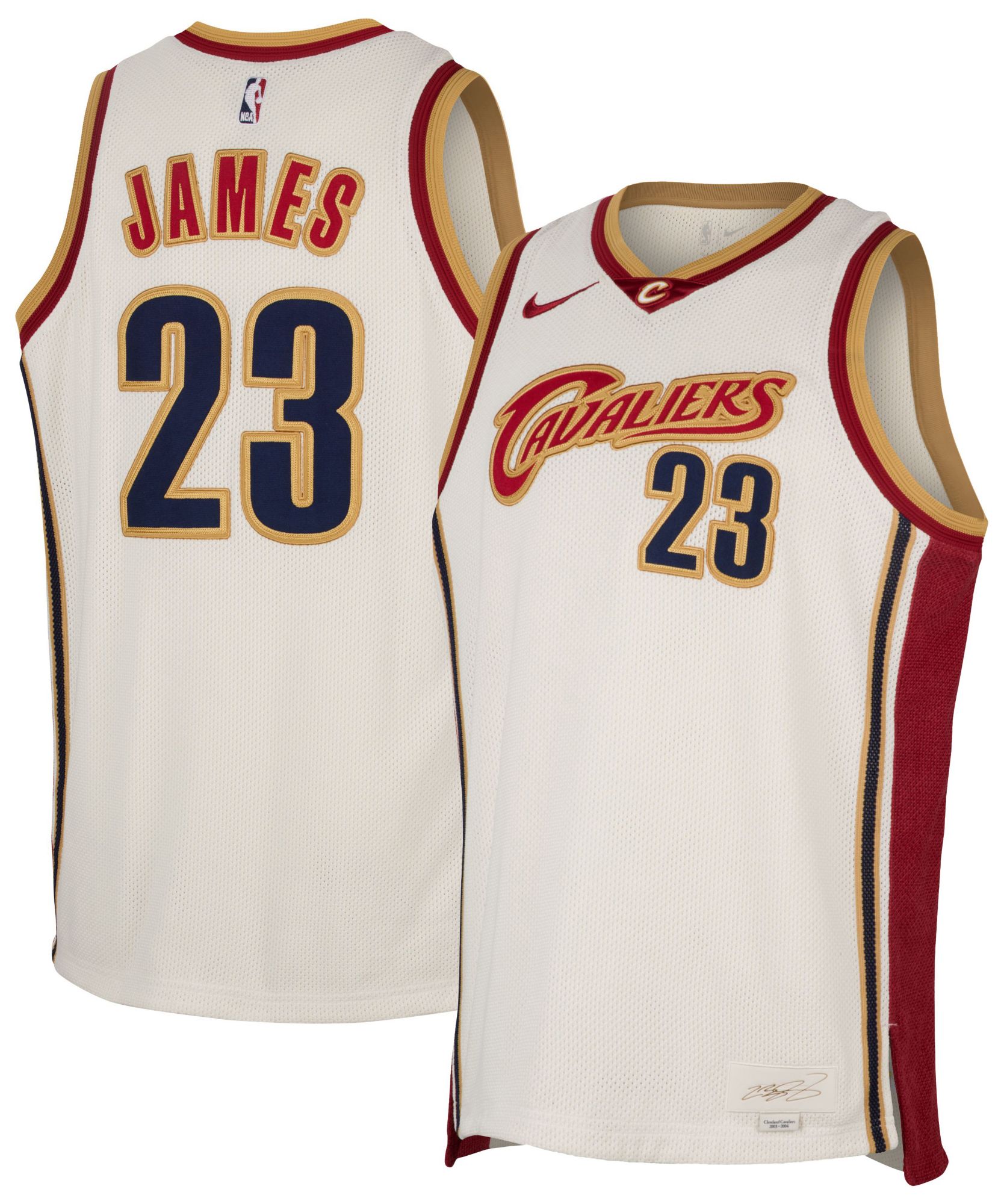 Nike Adult Cleveland Cavaliers LeBron James #23 White Authentic Reserve Jersey product image