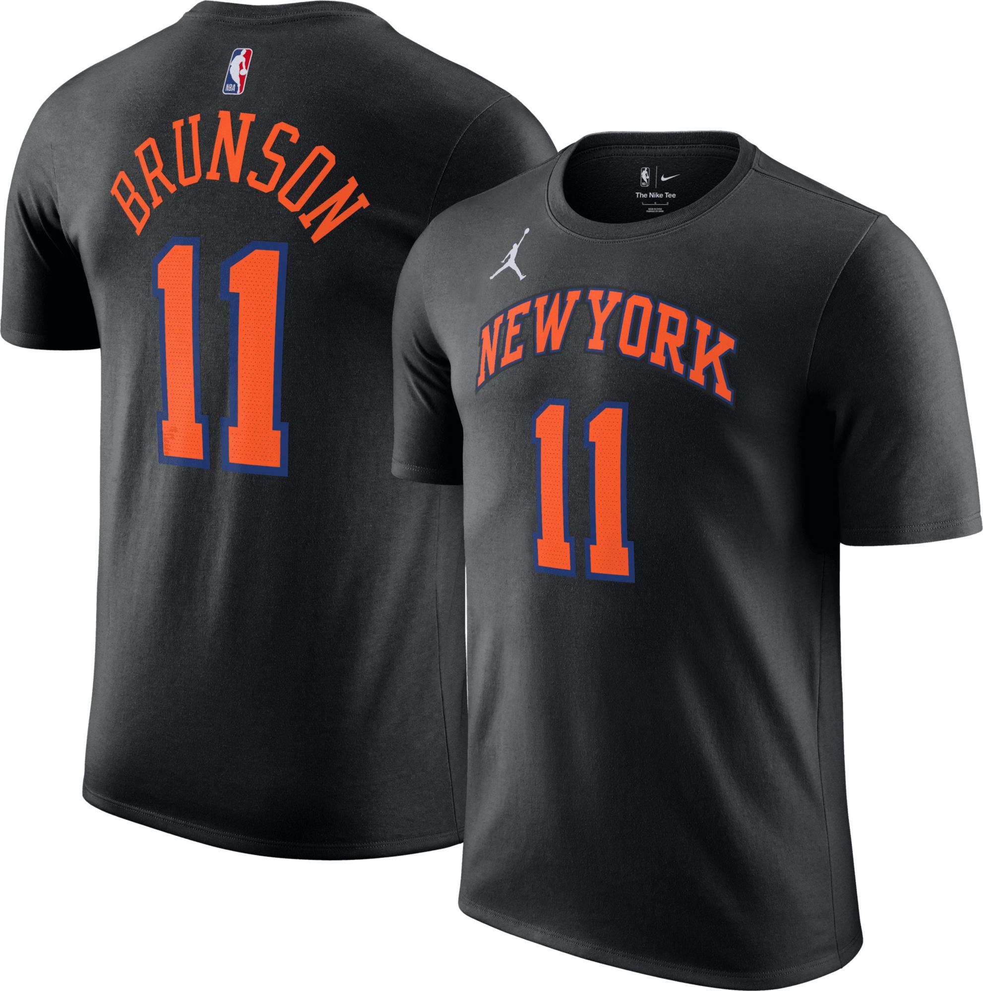 Jordan Adult New York Knicks Jalen Brunson #11 Black Statement T-Shirt product image