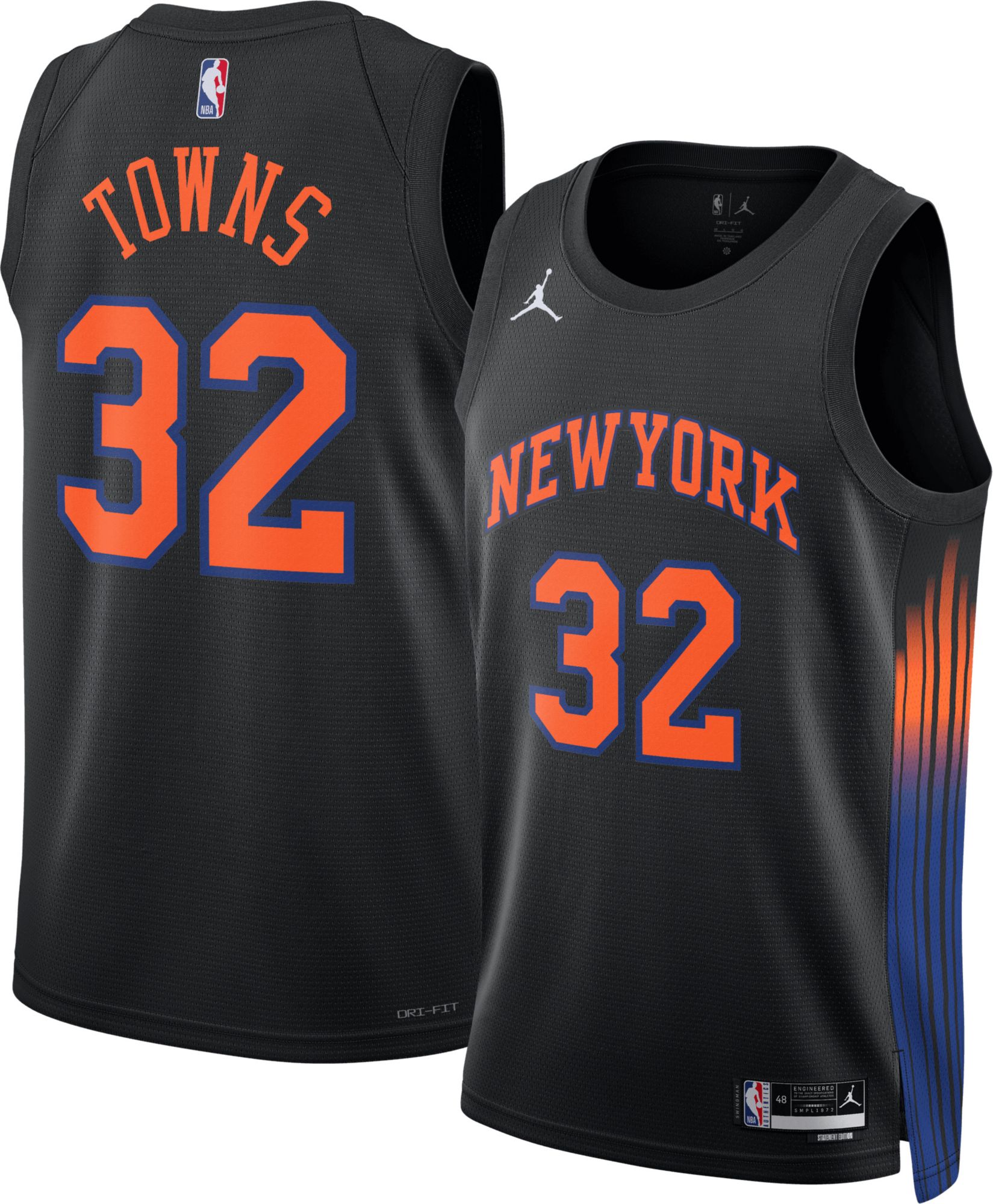 Jordan Adult New York Knicks Karl-Anthony Towns #32 Black Swingman Statement Jersey product image