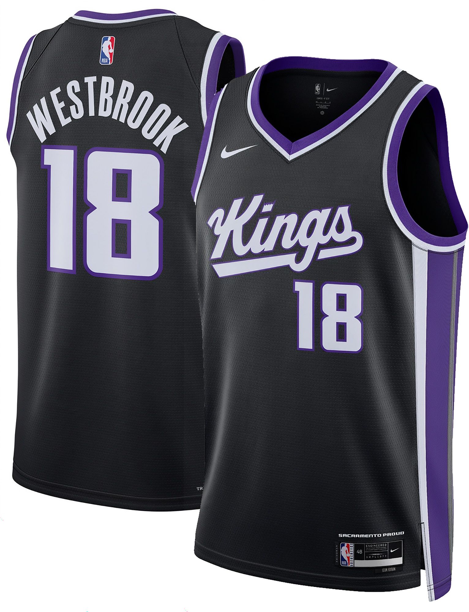 Nike Adult Sacramento Kings Russell Westbrook #18 Swingman Icon Jersey product image