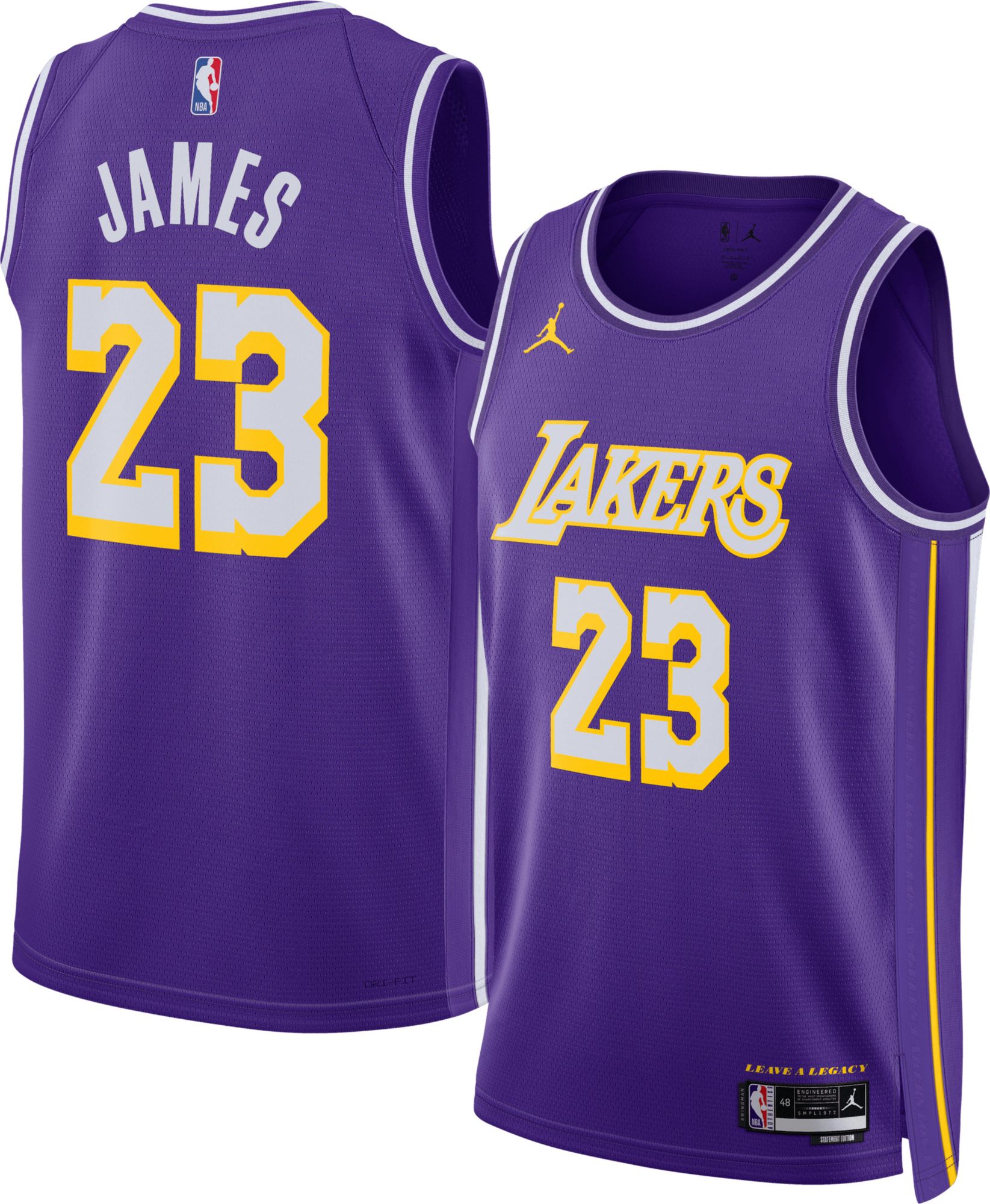 Jordan Adult Los Angeles Lakers LeBron James #23 Purple Swingman Statement Jersey product image