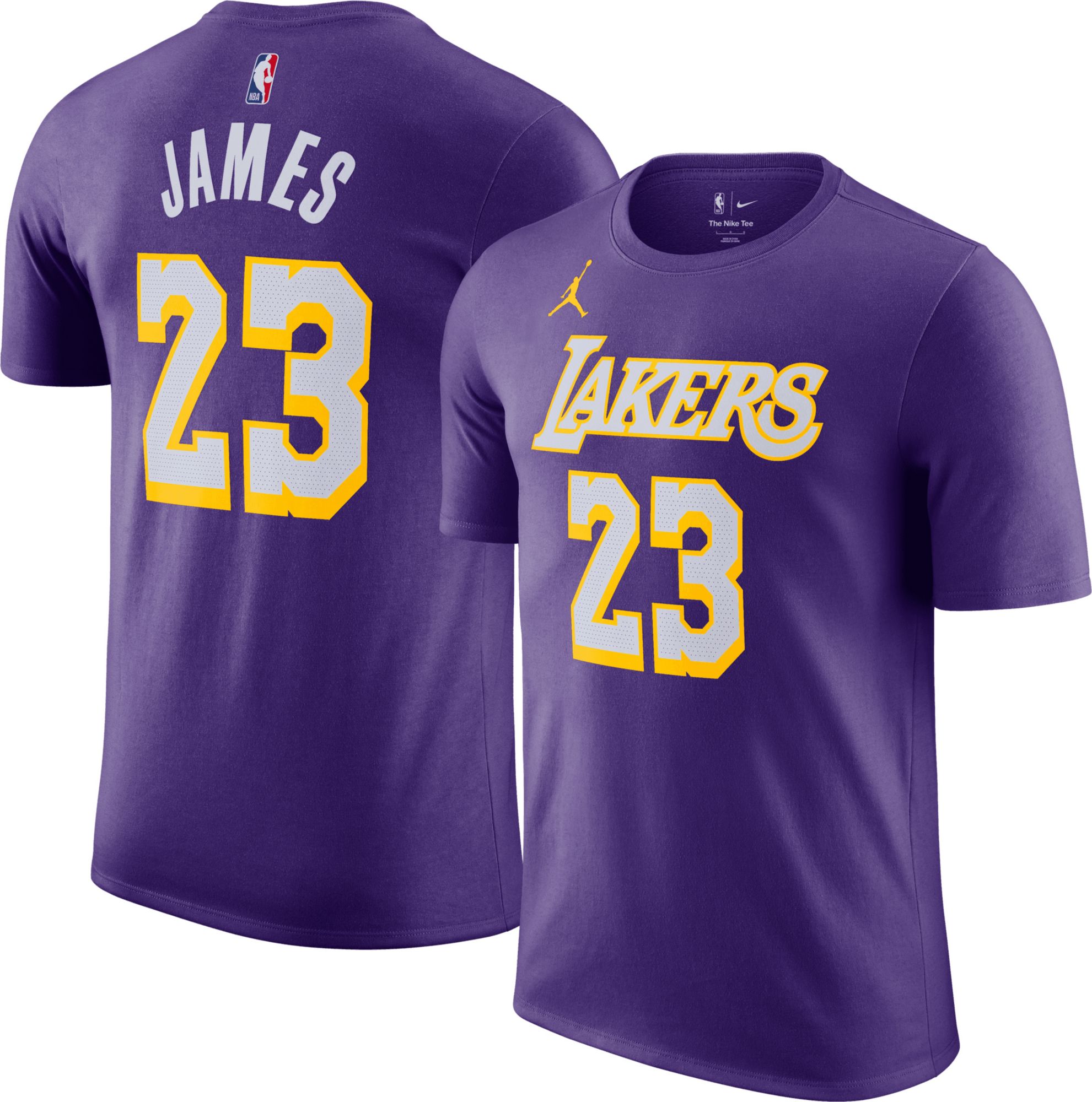 Jordan Adult Los Angeles Lakers LeBron James #23 Purple Statement T-Shirt product image