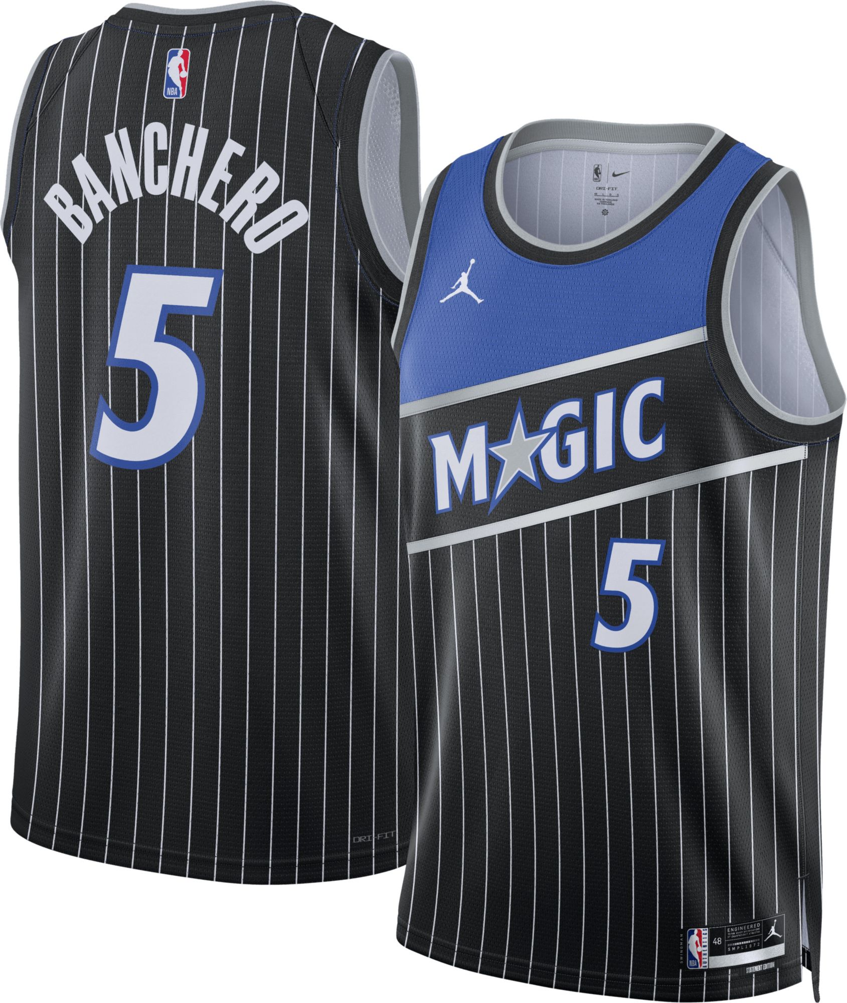 Jordan Adult Orlando Magic Paolo Banchero #5 Black Statement Edition 2025-26 Replica Jersey product image