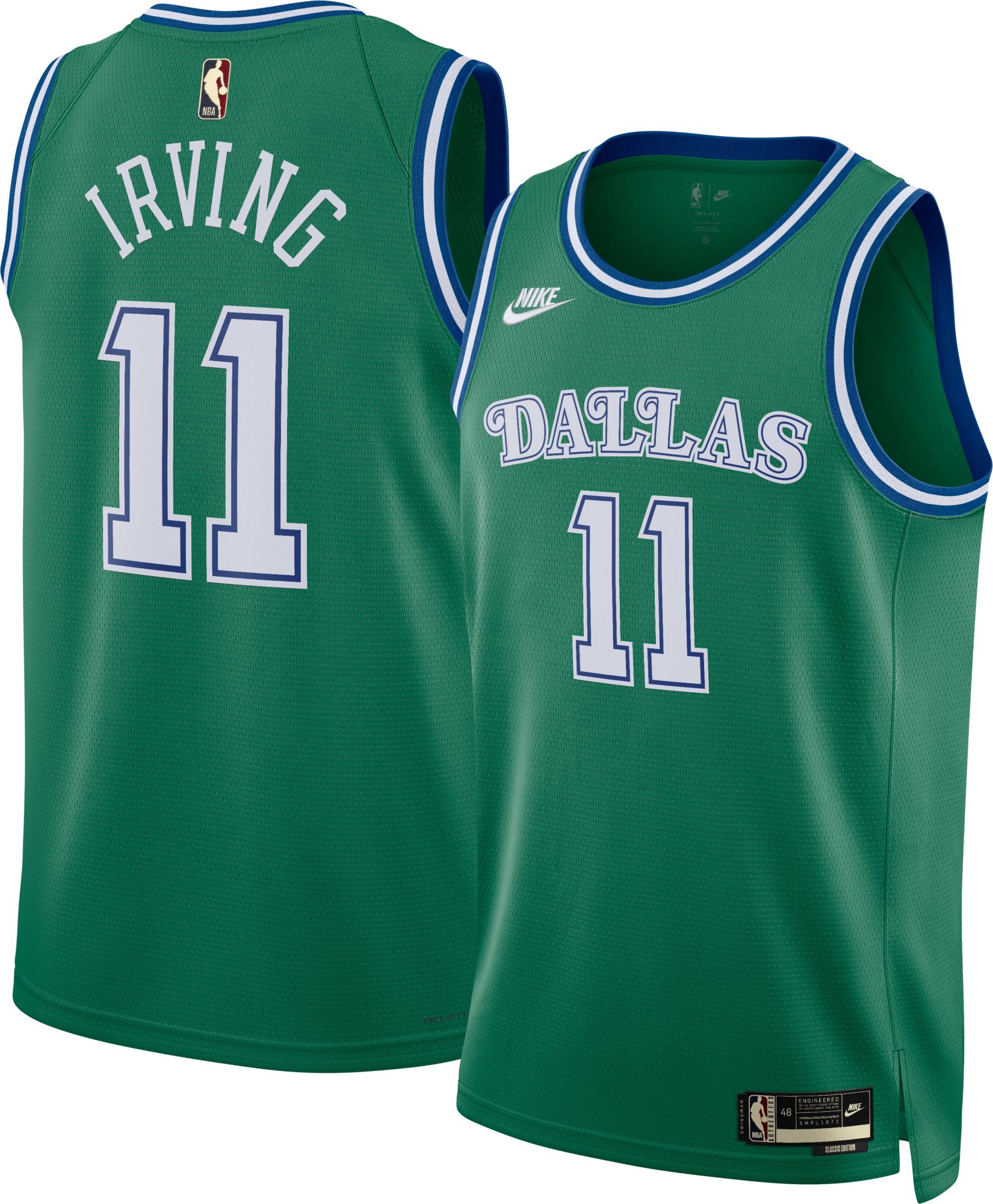 Nike Adult Dallas Mavericks Kyrie Irving #11 Green Hardwood Classics Swingman Jersey product image