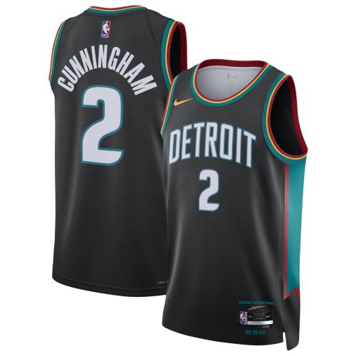 Nike Men's Detroit Pistons Cade Cunningham #2 Black Swingman