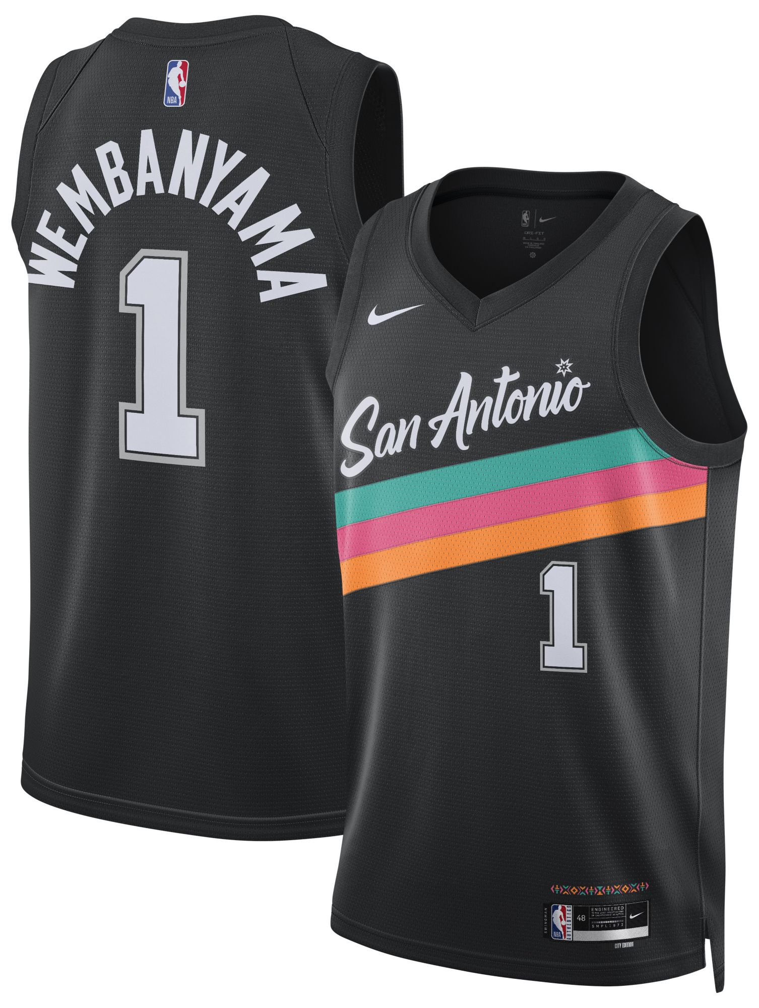 Nike Adult 2025-26 City Edition San Antonio Spurs Victor Wembanyama #1 Swingman Jersey product image