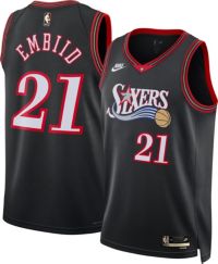 Nike Adult Philadelphia 76ers Joel Embiid #21 Black Hardwood