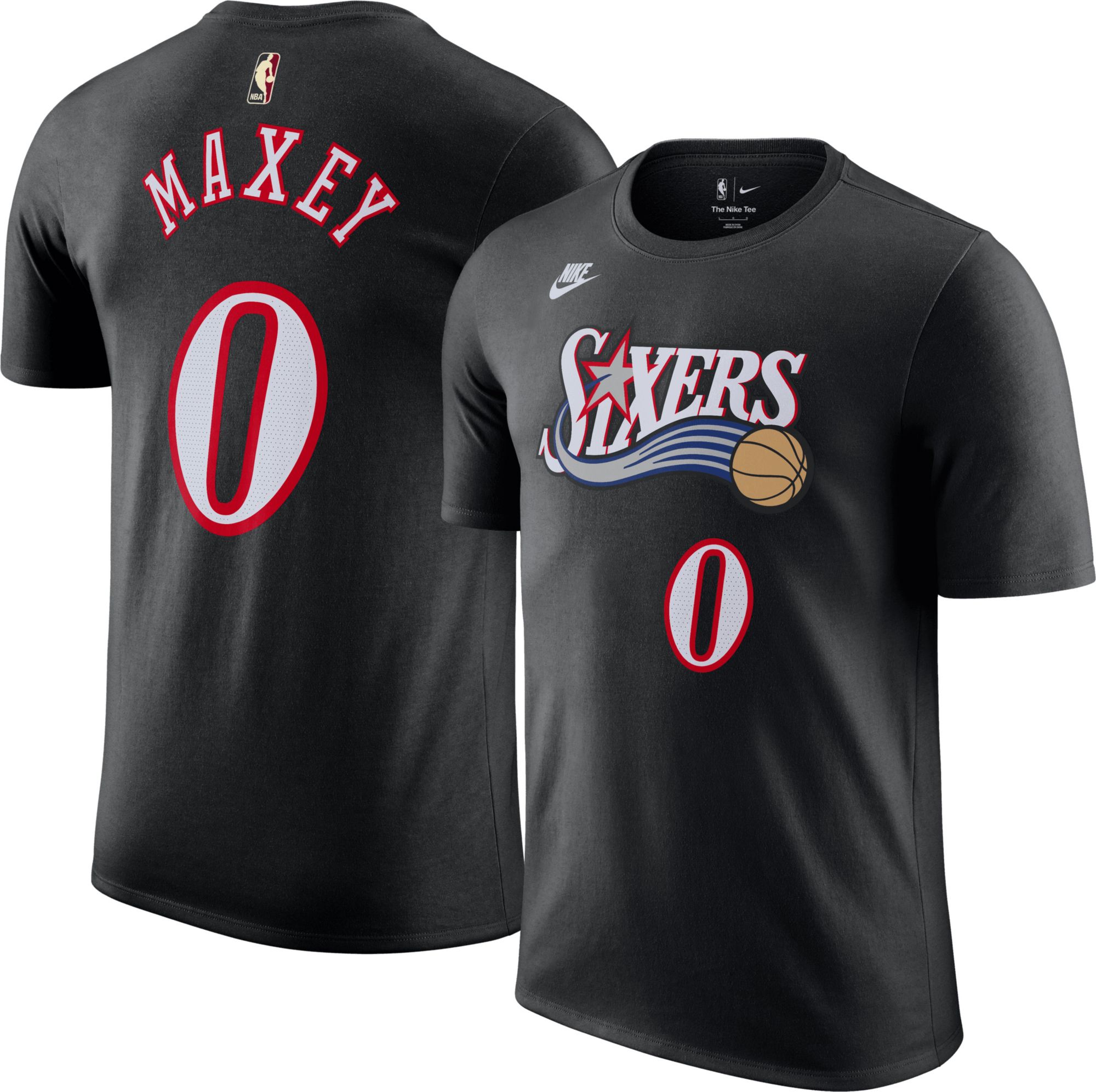 Nike Adult Philadelphia 76ers Tyrese Maxey #0 Black Hardwood Classics T-Shirt product image