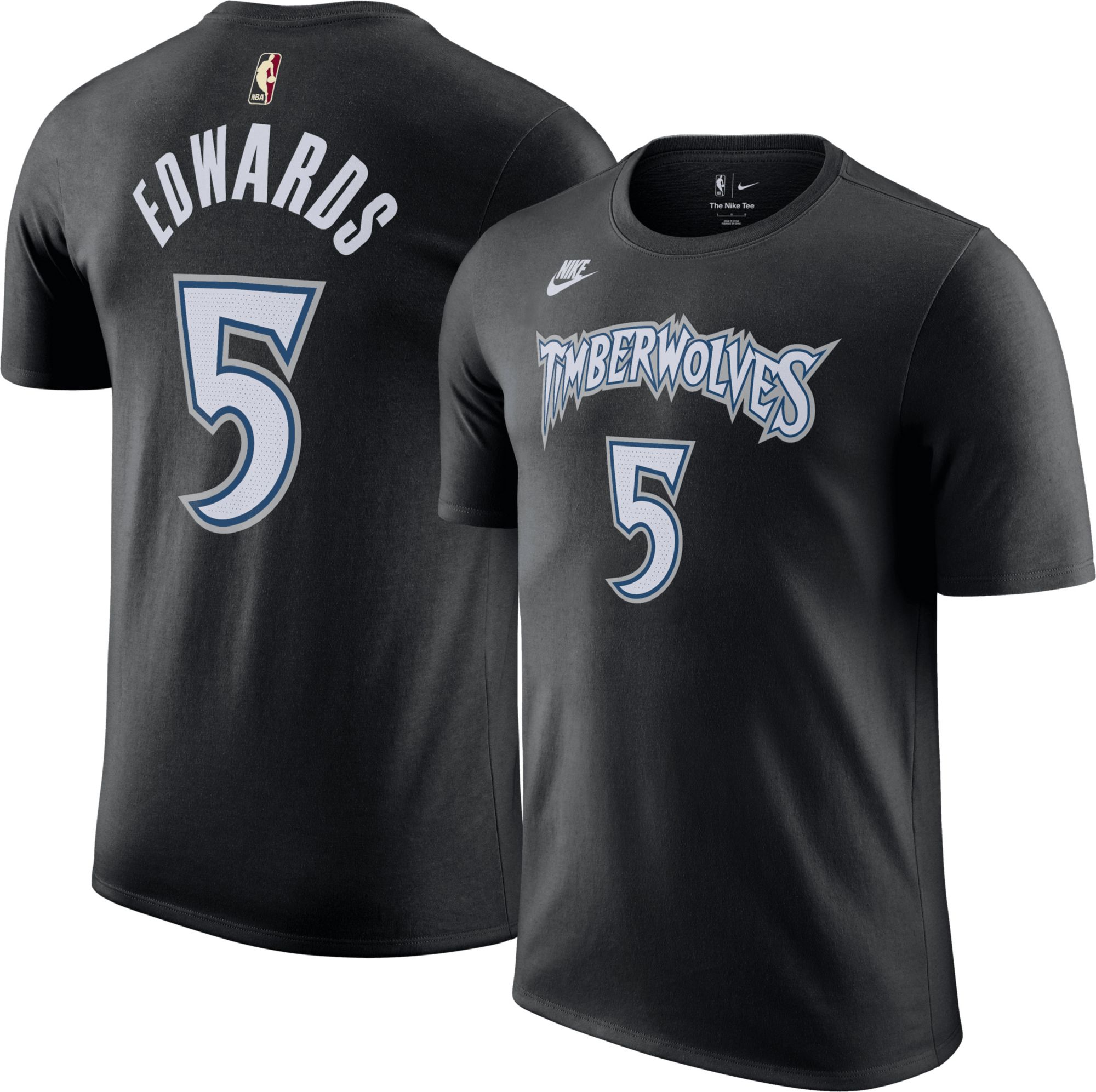 Nike Adult Minnesota Timberwolves Anthony Edwards #5 Black Hardwood Classics T-Shirt product image