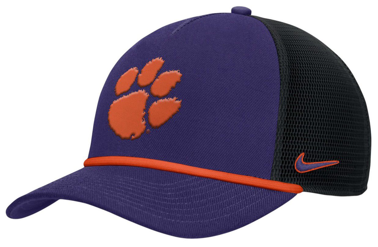 Nike Adult Clemson Tigers New Orchid Rope Adjustable Trucker Hat product image
