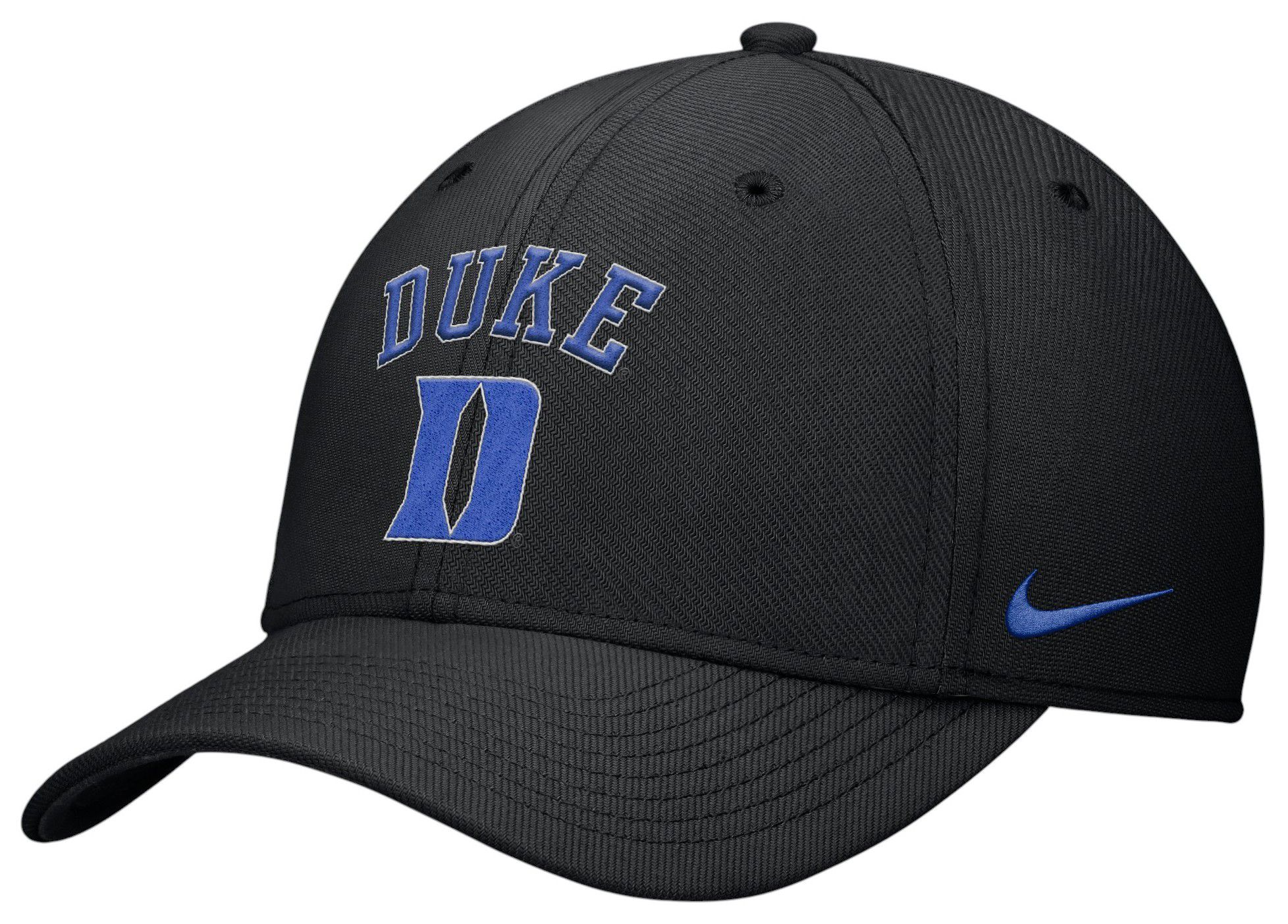 Nike Adult Duke Blue Devils Black Rise Swooshflex Gameday Hat product image