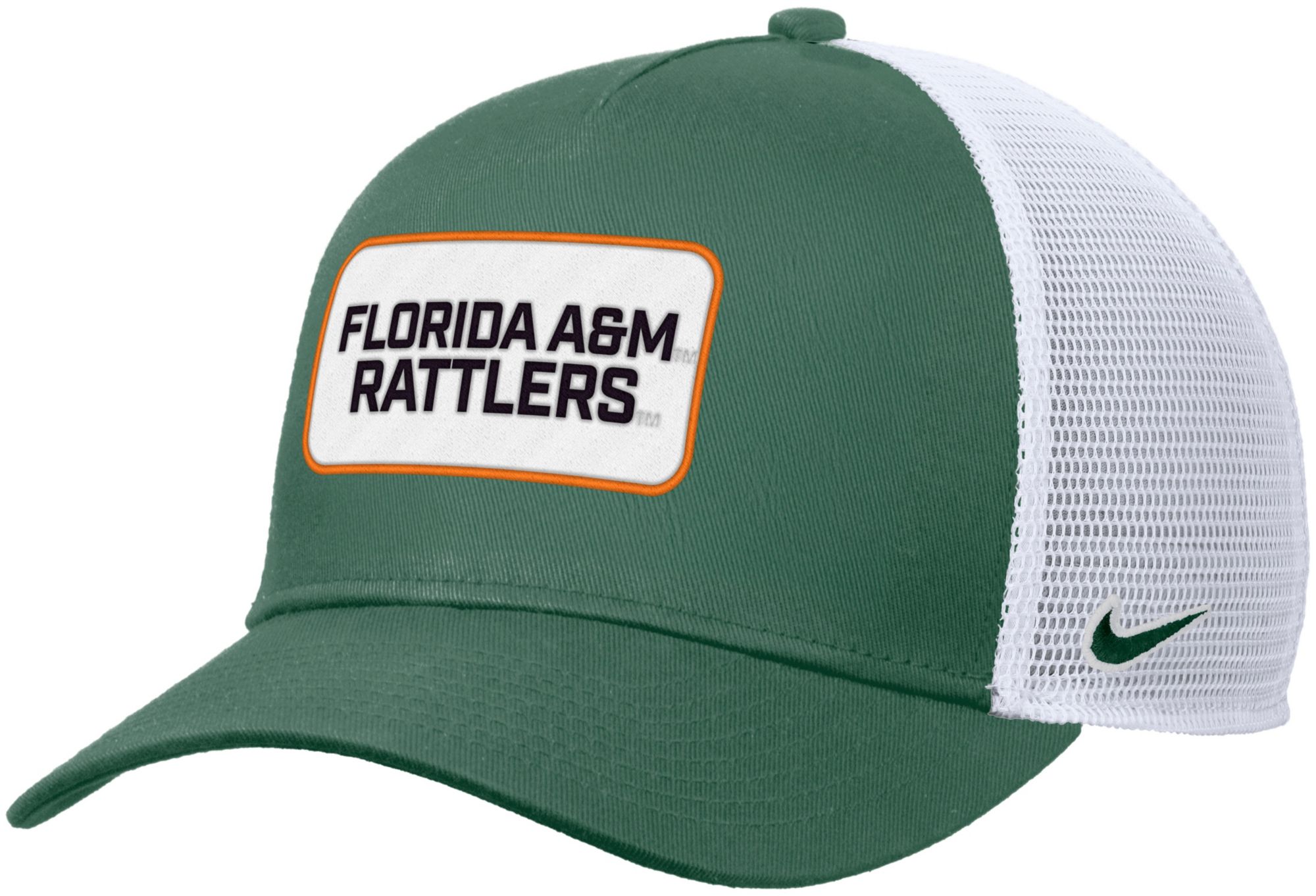 Nike Adult Florida A&M Rattlers Green Rise Twill Patch Trucker Hat product image