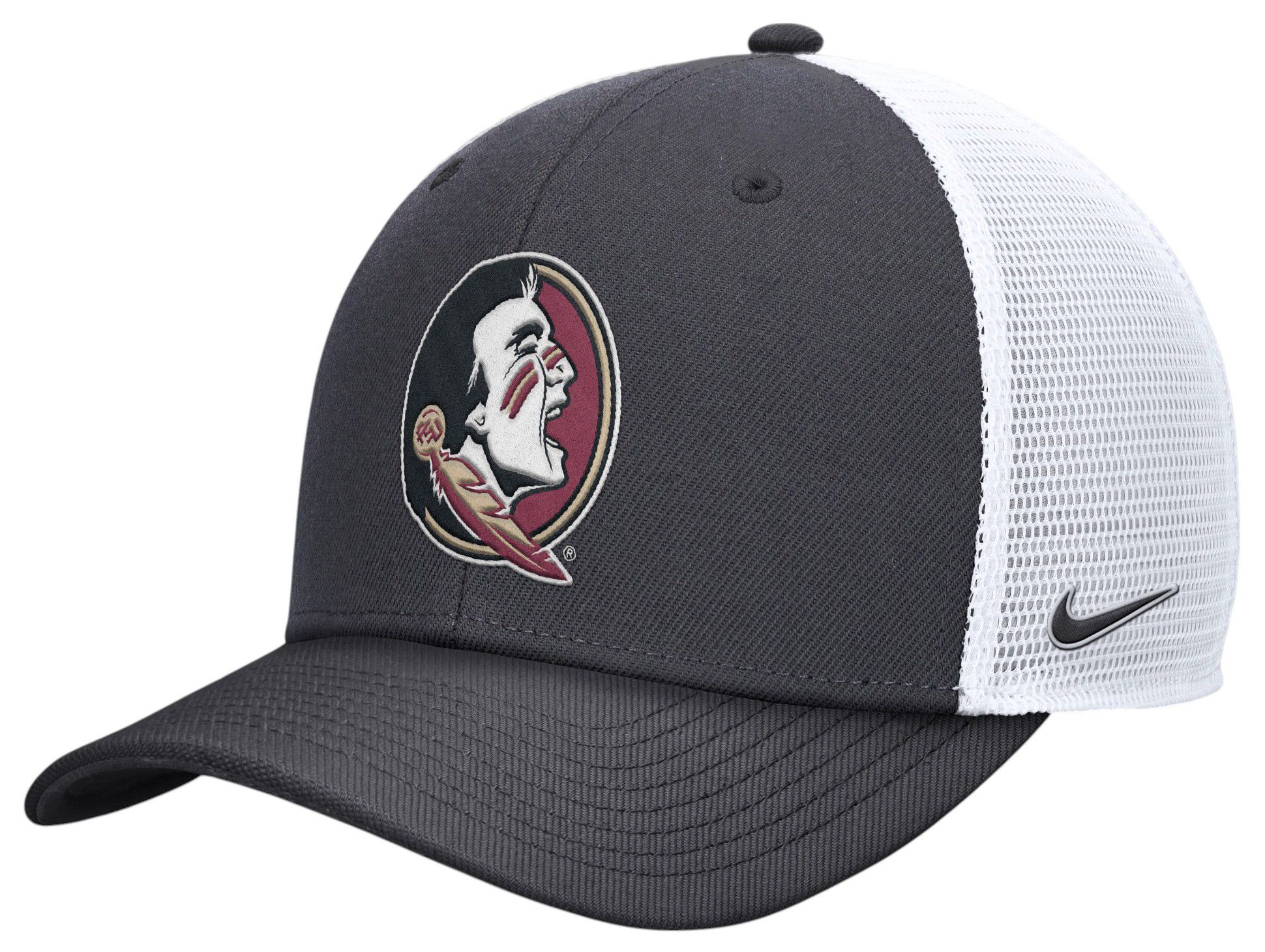 Nike Adult Florida State Seminoles Anthracite Rise Logo Trucker Hat product image