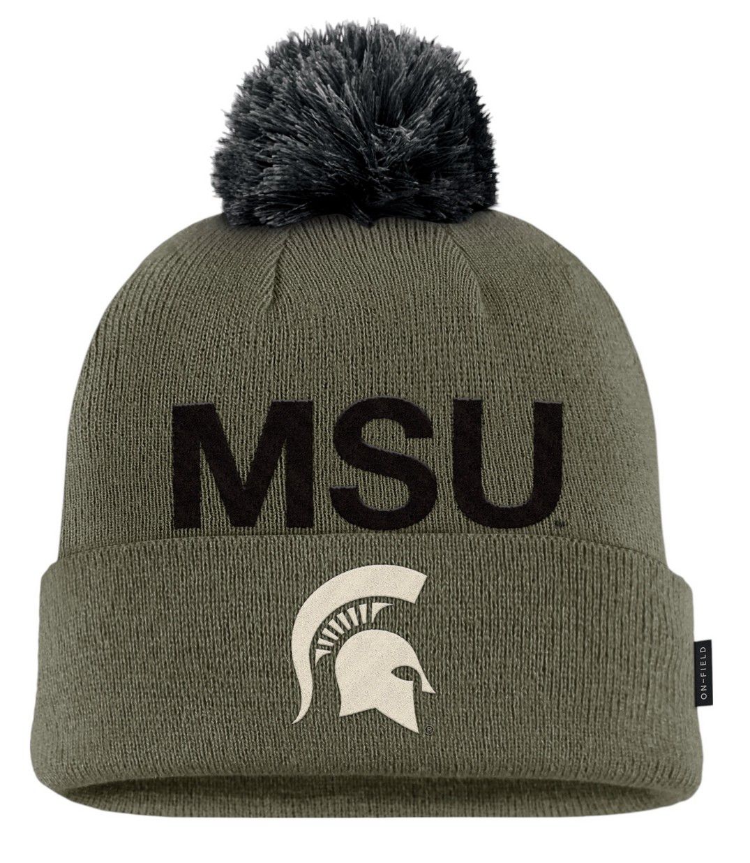 Nike Adult Michigan State Spartans Medium Olive 2025 Military Appreciation Knit Hat product image