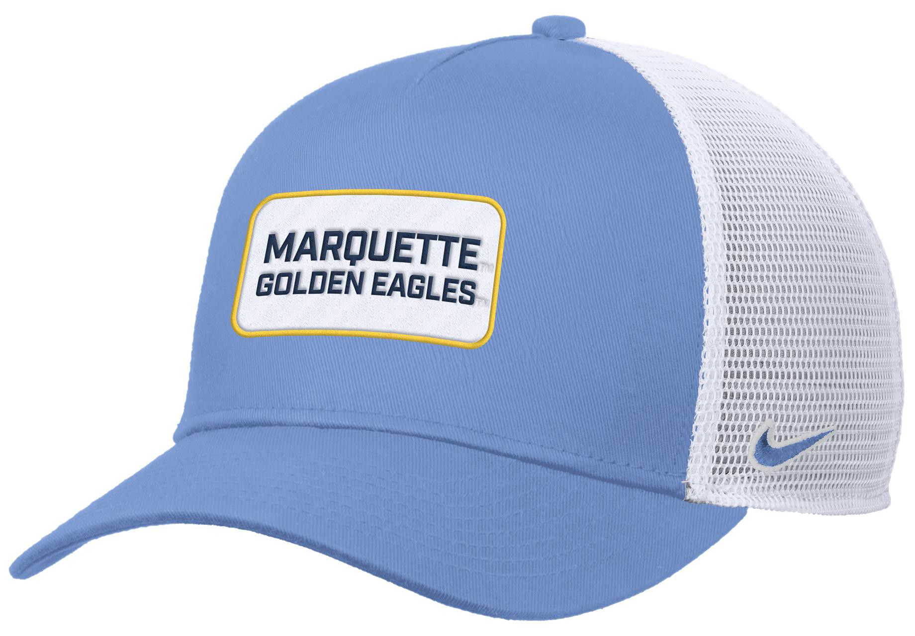 Nike Adult Marquette Golden Eagles Light Blue Rise Twill Patch Trucker Hat product image