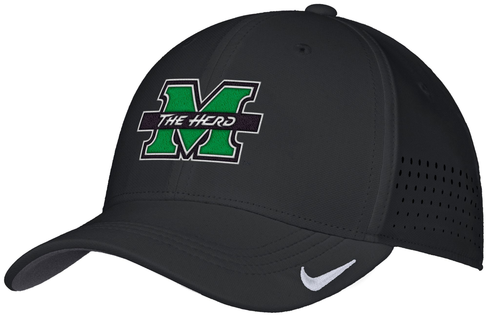 Nike Adult Marshall Thundering Herd Black Aero Fitted Hat product image