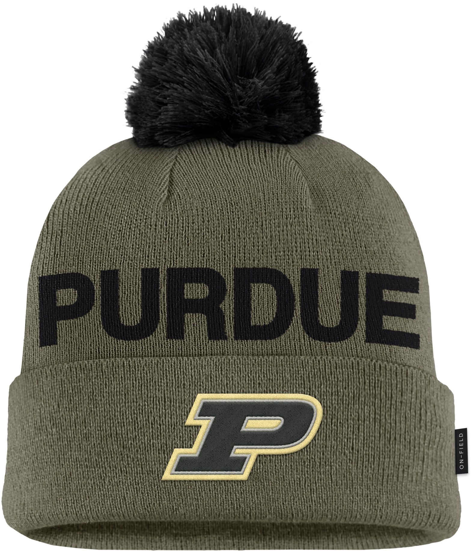 Nike Adult Purdue Boilermakers Medium Olive 2025 Military Appreciation Knit Beanie product image