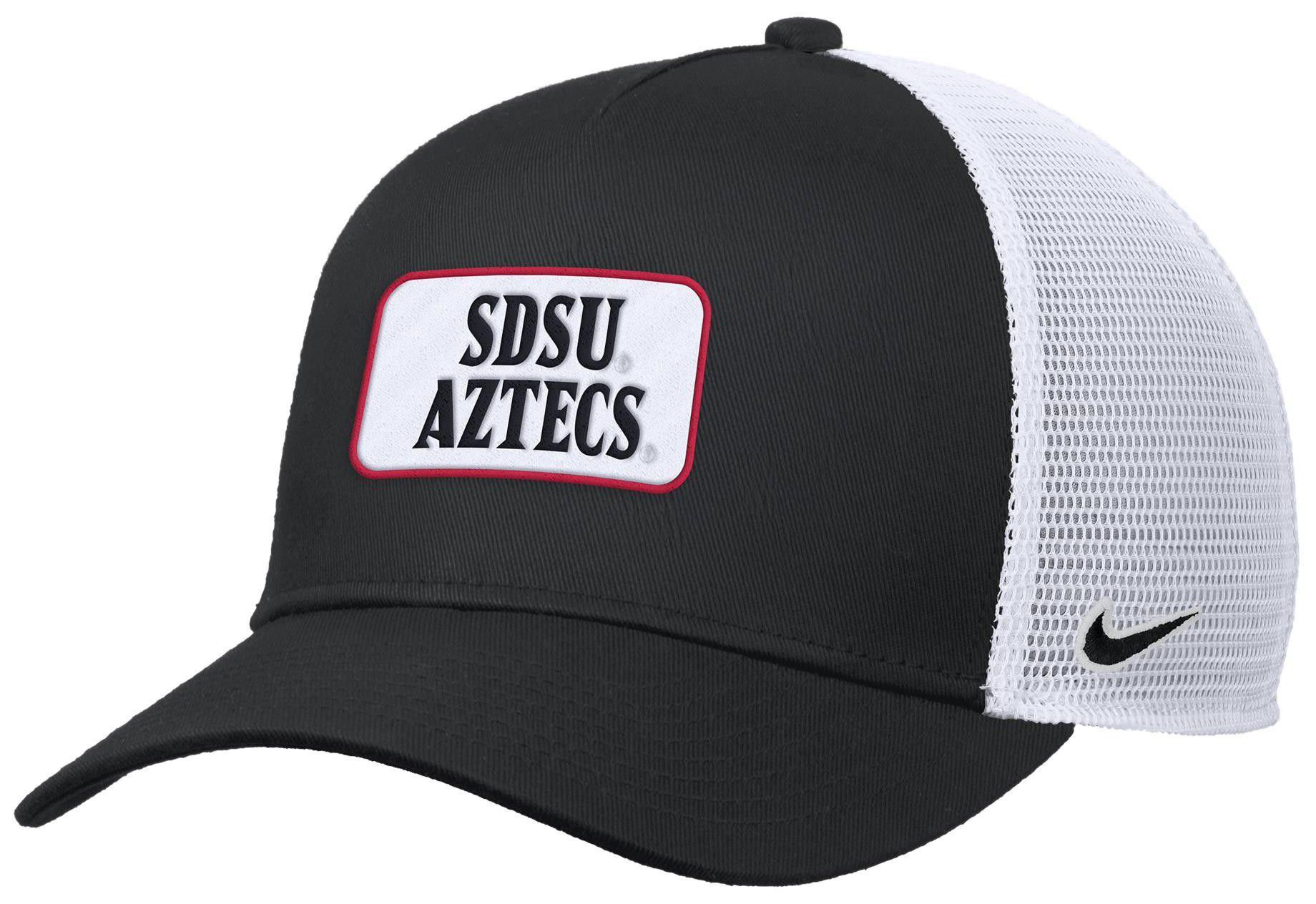 Nike Adult San Diego State Aztecs Black Rise Twill Patch Trucker Hat product image