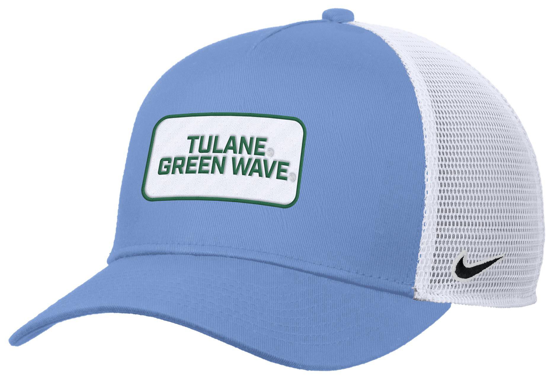 Nike Adult Tulane Green Wave Blue Rise Twill Patch Trucker Hat product image