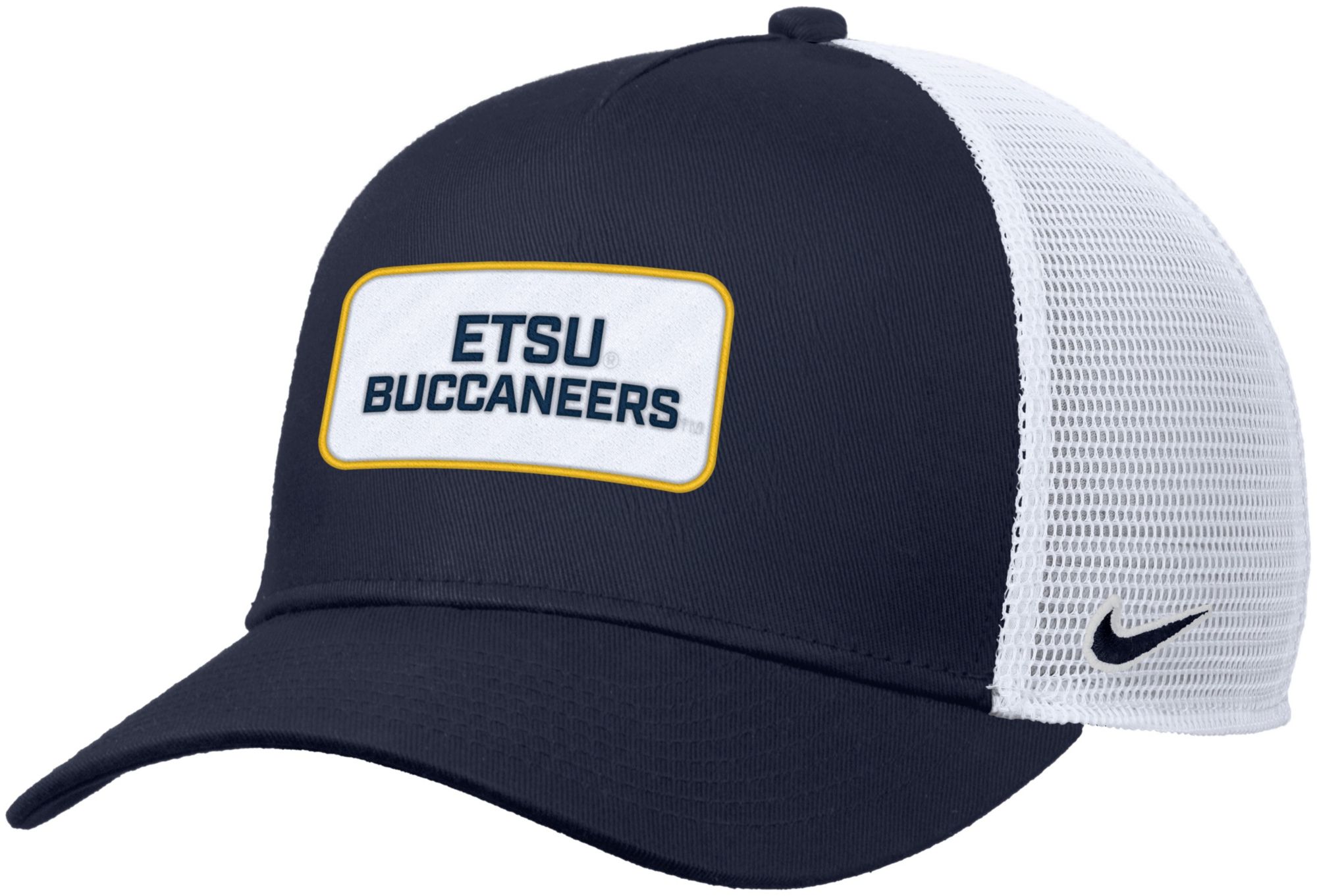 Nike Adult East Tennessee State Buccaneers Navy Rise Twill Patch Trucker Hat product image