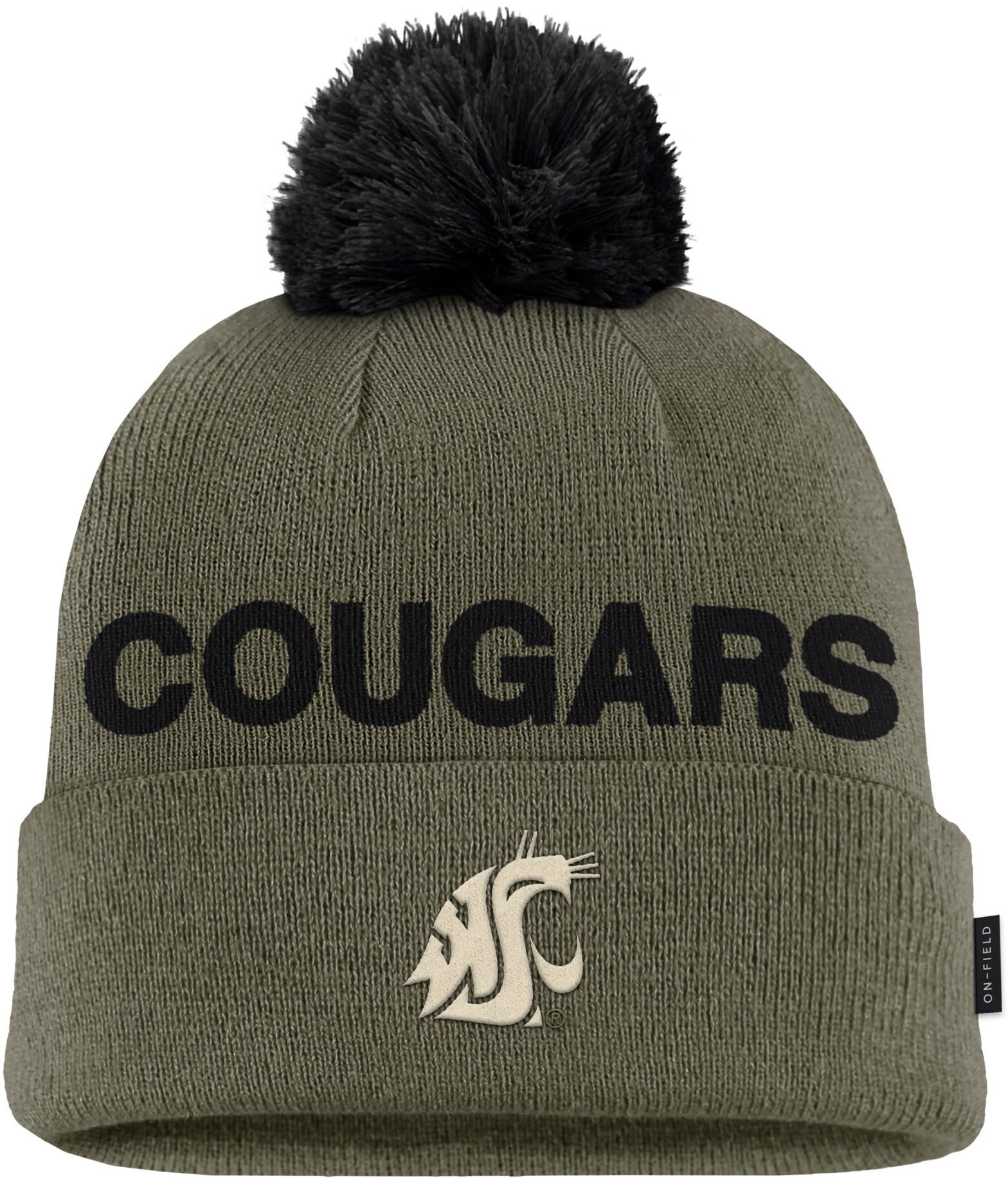 Nike Adult Washington State Cougars Medium Olive 2025 Military Appreciation Knit Beanie product image