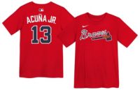 Nike Boys' Atlanta Braves Ronald Acuna #13 Red Home T-Shirt