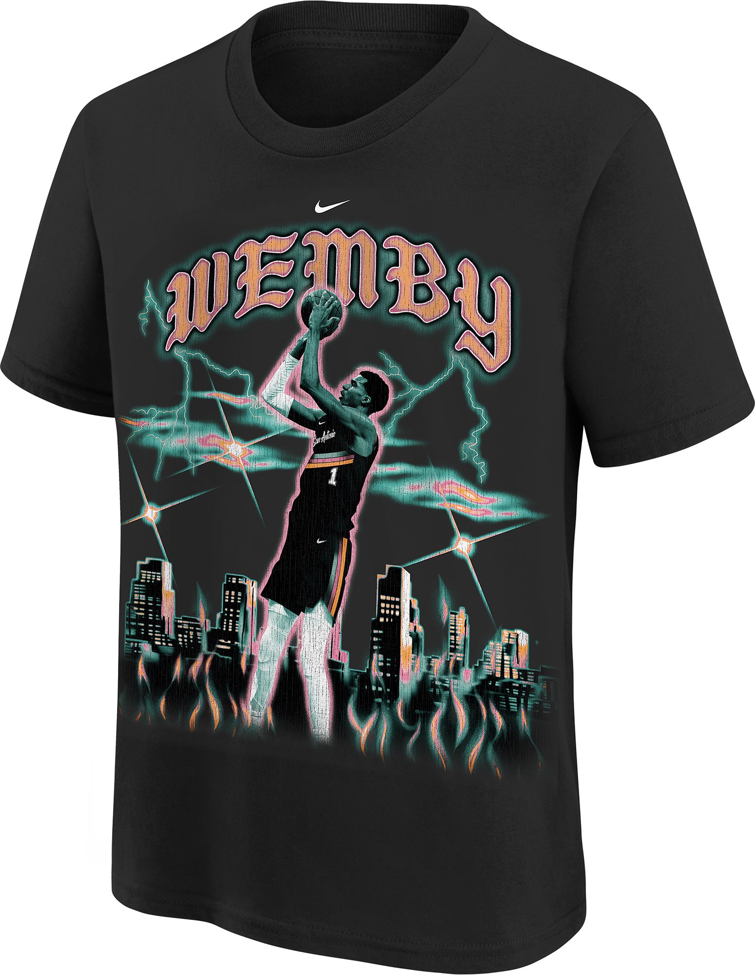 Nike Boys' San Antonio Spurs Victor Wembanyama #1 Black 2025 City Edition T-Shirt product image