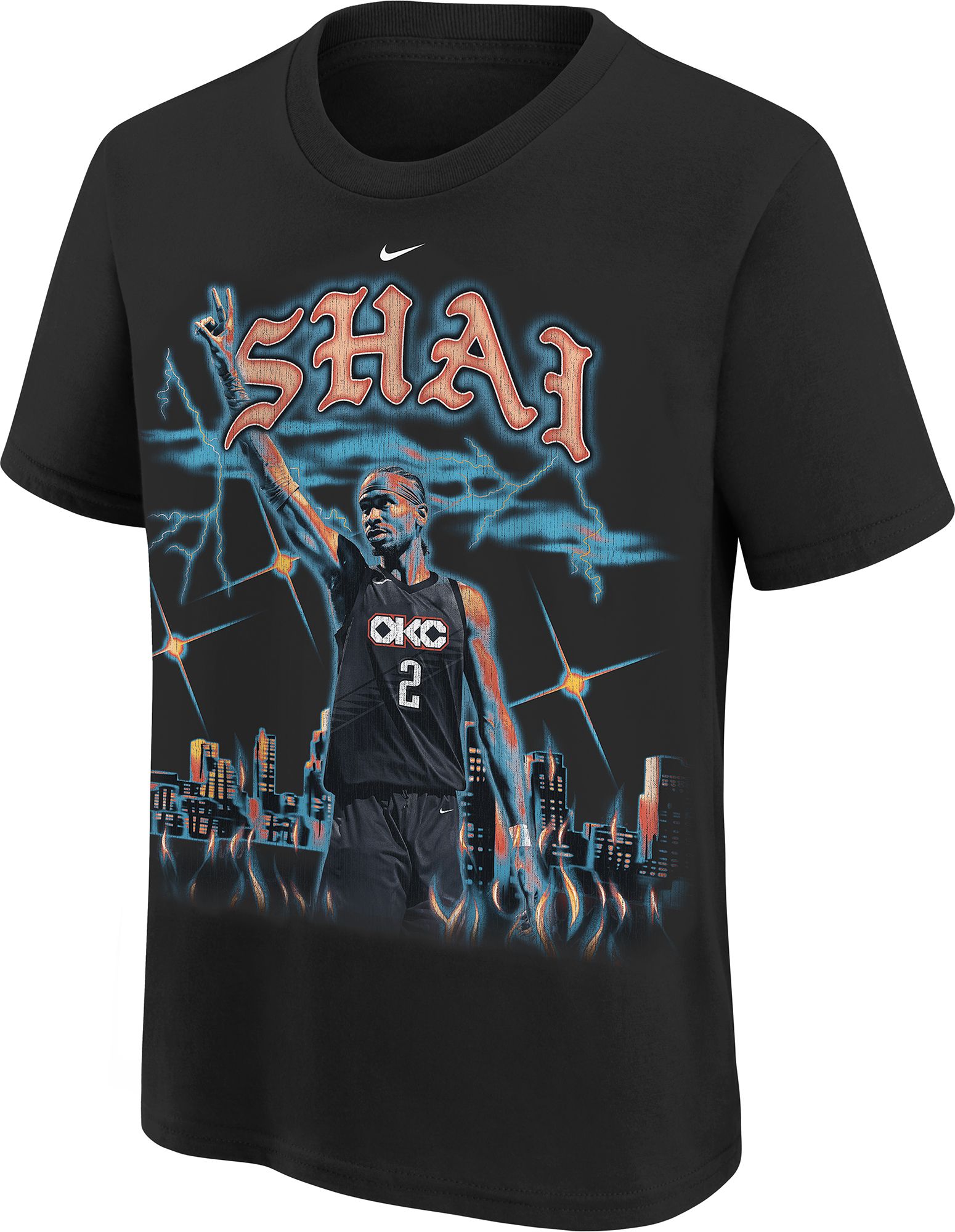Nike Boys' Oklahoma City Thunder Shai Gilgeous-Alexander #2 Black 2025 City Edition T-Shirt product image