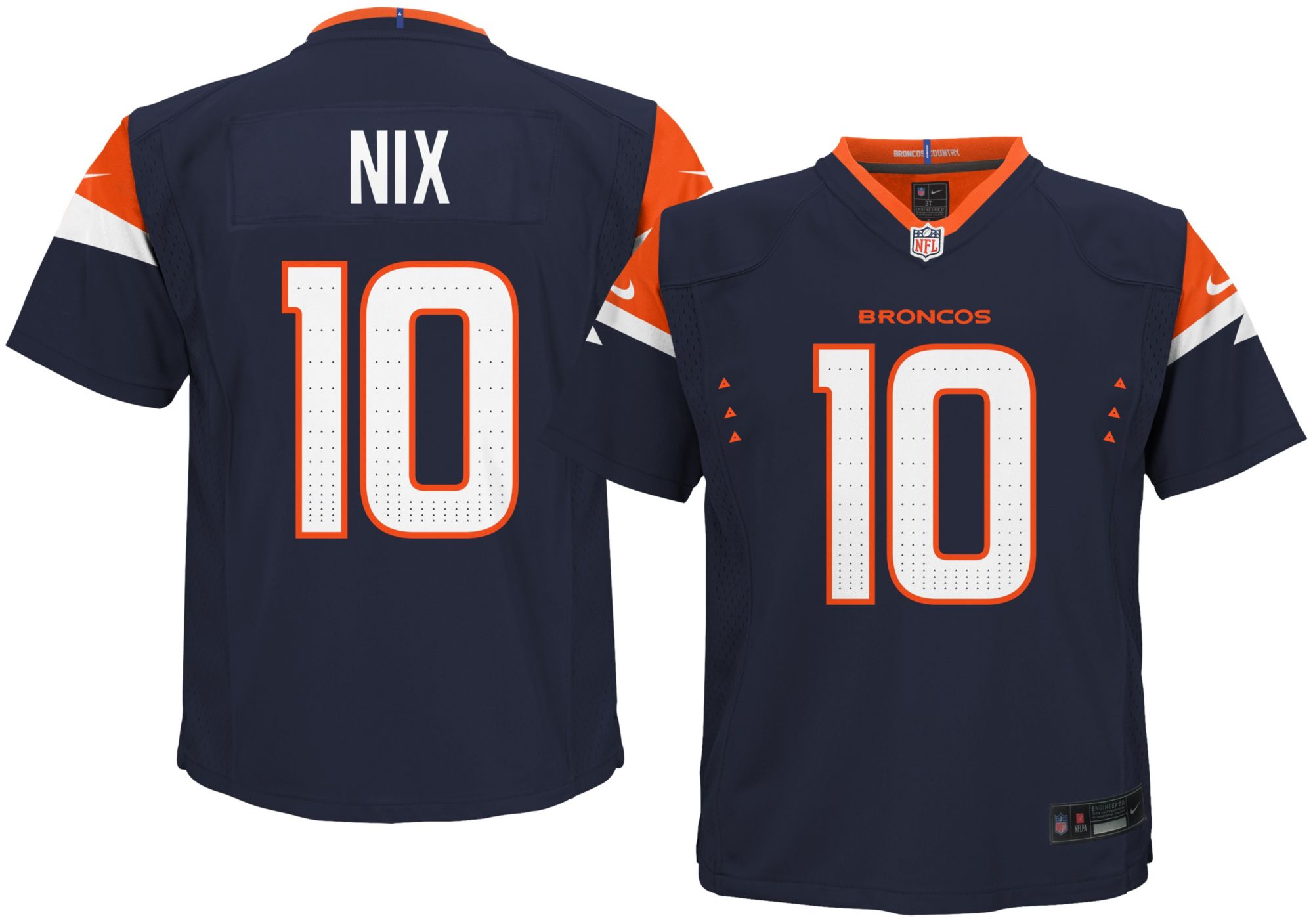 Nike Boys' Denver Broncos Bo Nix #10 Navy Game Alternate Jersey product image