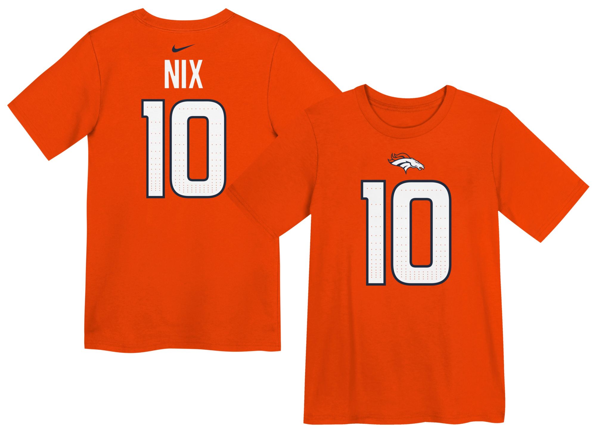 Nike Boys' Denver Broncos Bo Nix #10 Brilliant Orange T-Shirt product image