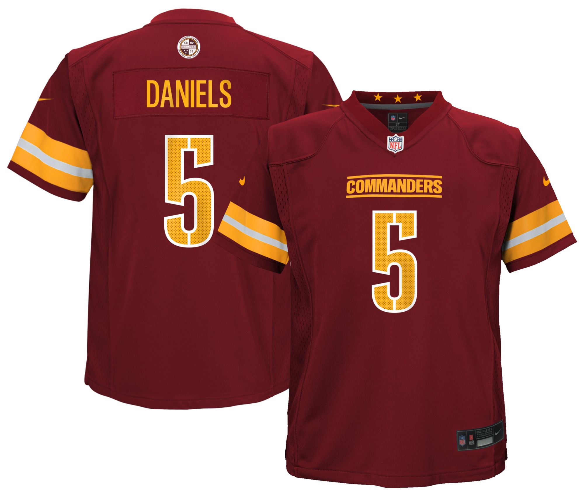 Nike Boys' Washington Commanders Jayden Daniels #5 Red Game Jersey product image