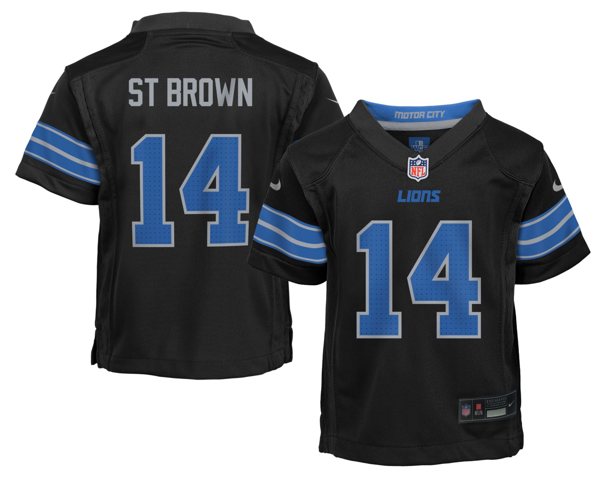 Nike Boys' Detroit Lions Amon-Ra St. Brown #14 Black 4-7 Game Alternate Jersey product image