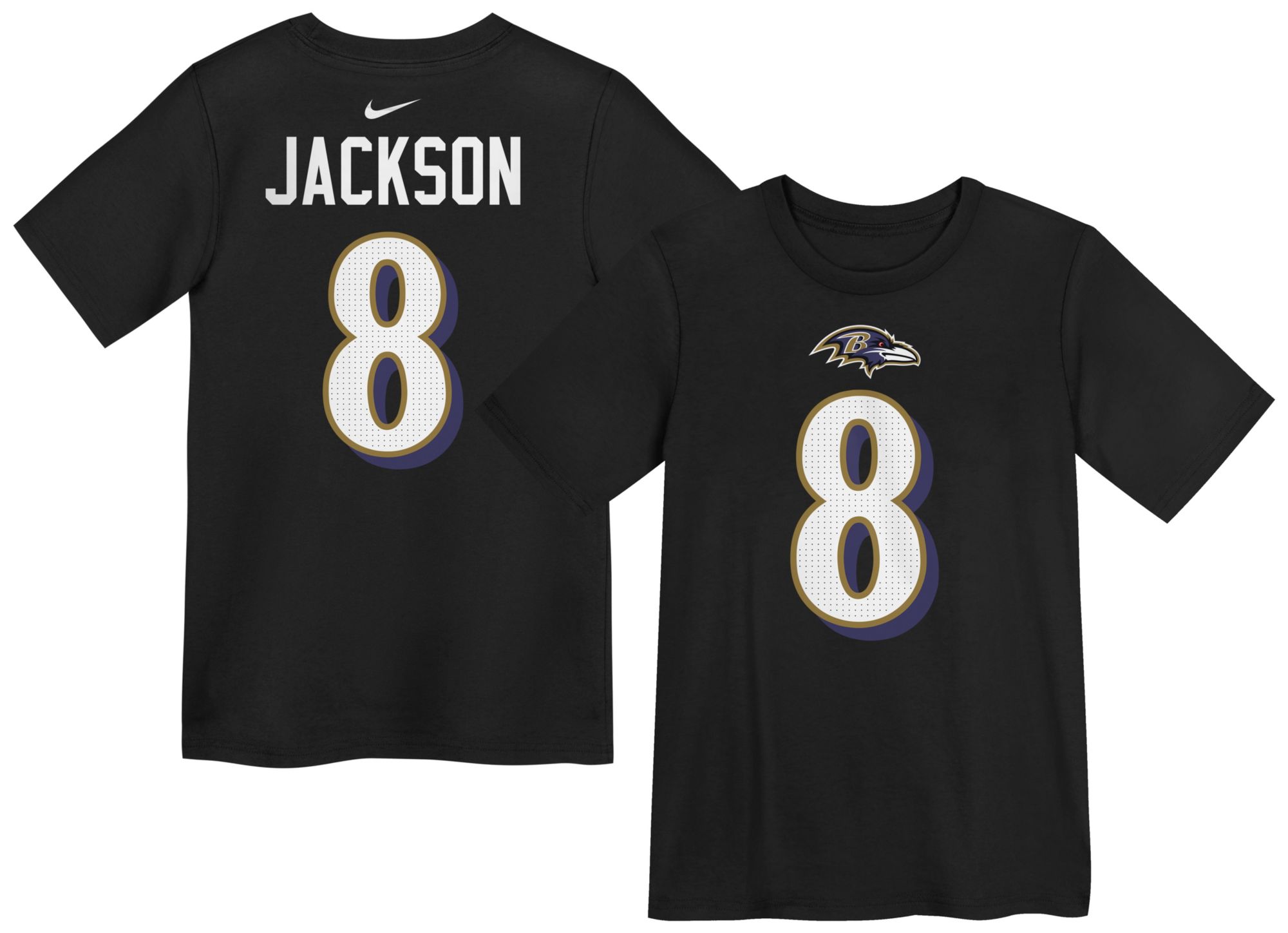 Nike Boys' Baltimore Ravens Lamar Jackson #8 Black T-Shirt product image