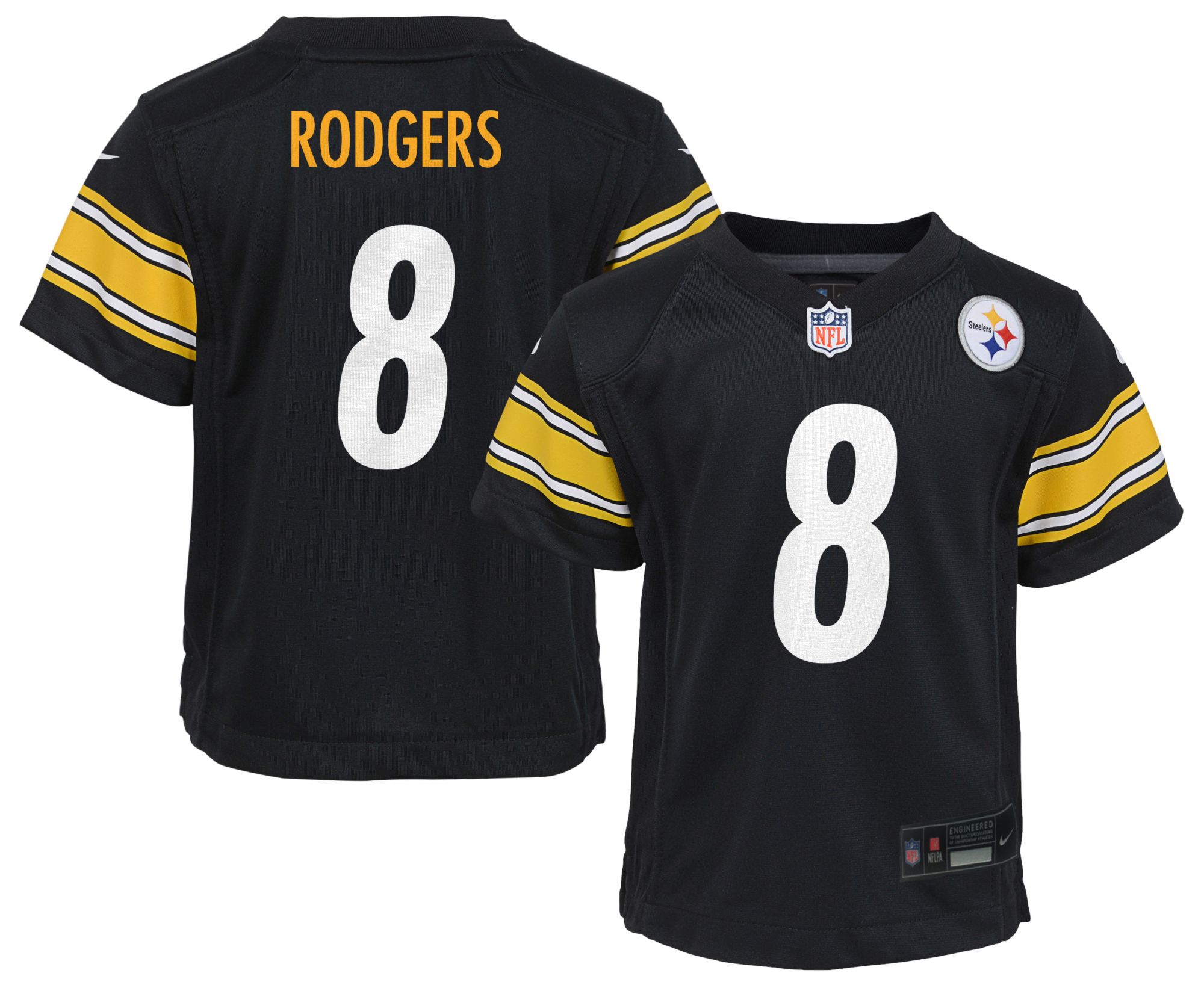 Nike Boys' Pittsburgh Steelers Aaron Rodgers #8 Black Game Jersey product image