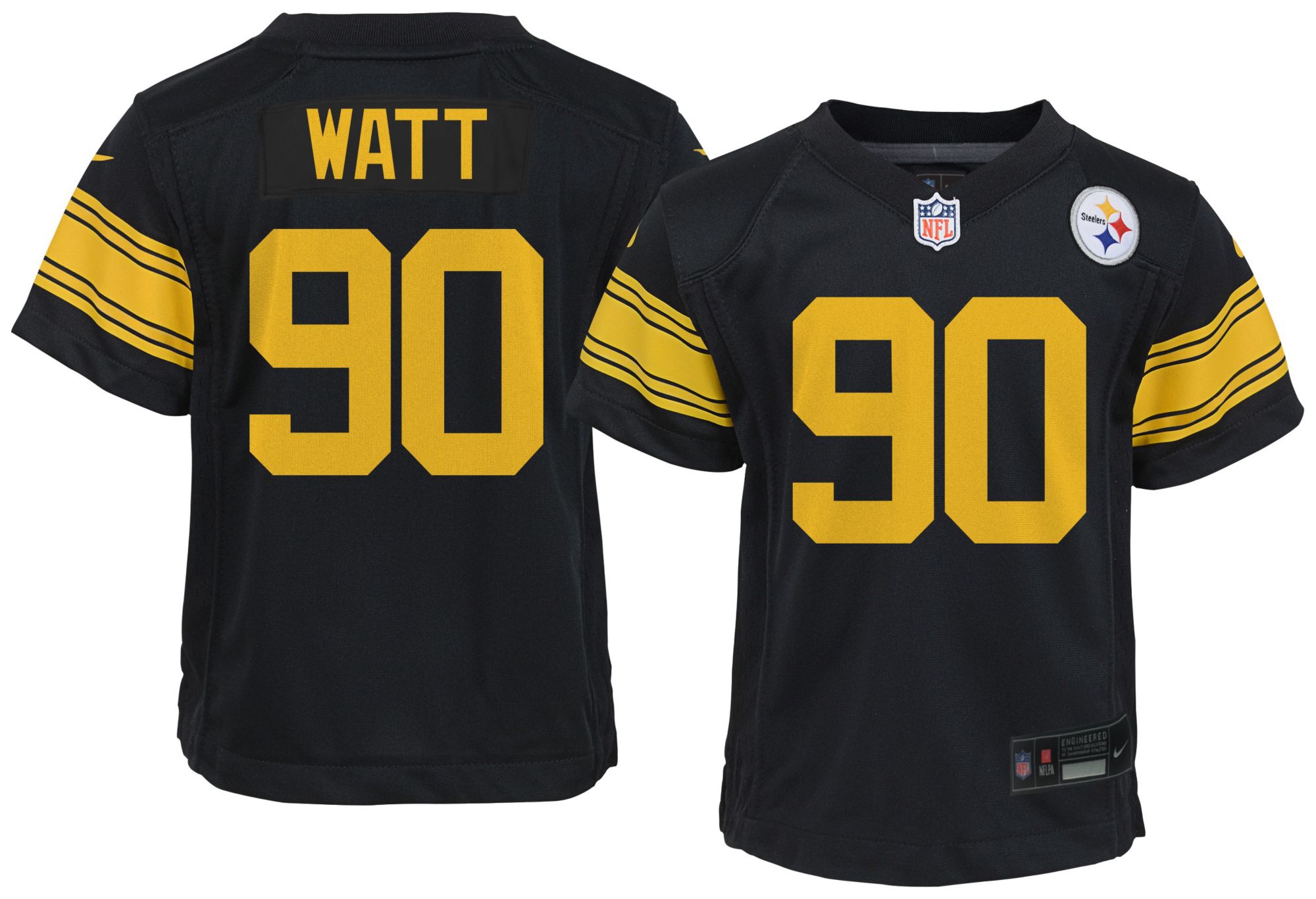 Nike Boys' Pittsburgh Steelers T.J. Watt #90 Black 4-7 Game Alternate Jersey product image