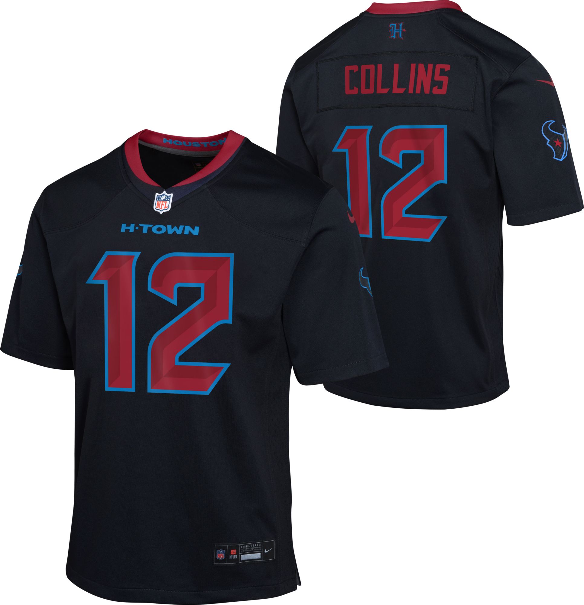 Nike Boys' Houston Texans Nico Collins #12 Pitch Blue Game Jersey product image