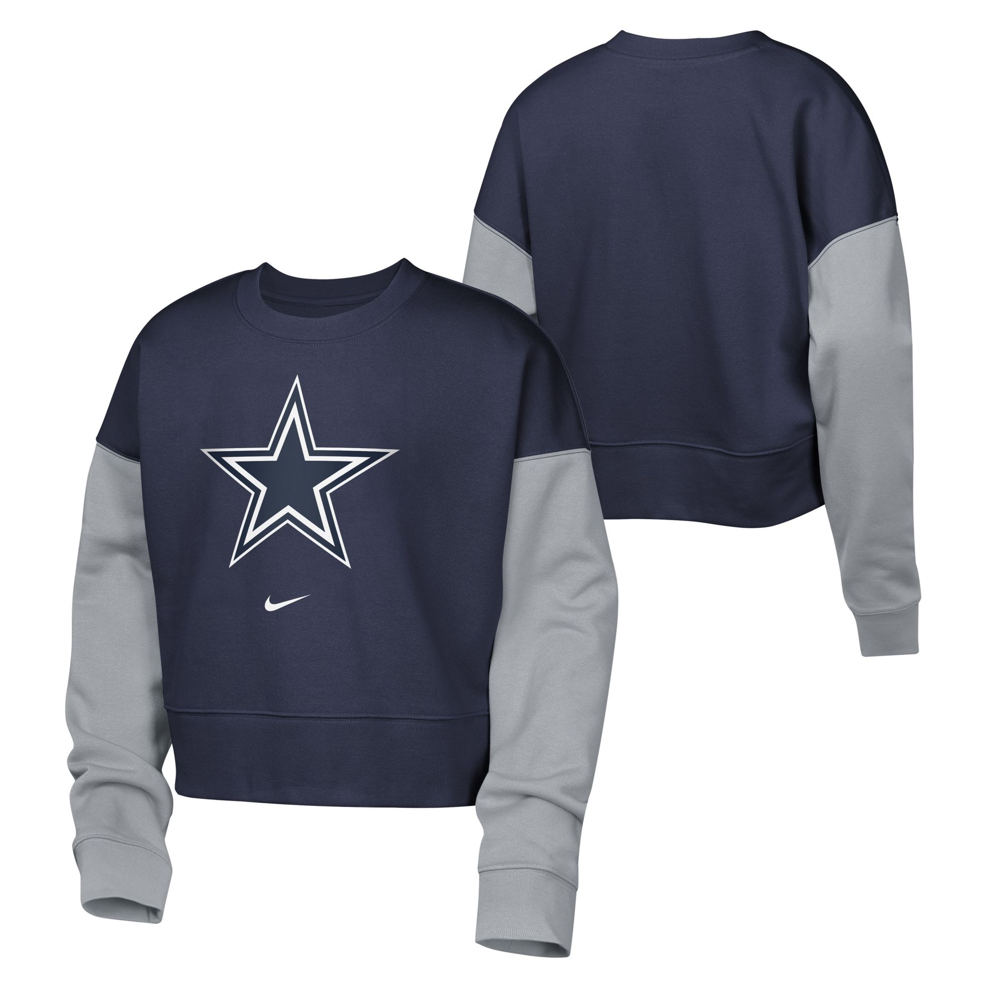 Nike Girls' Dallas Cowboys Navy Phoenix Crew Pullover Sweatshirt product image