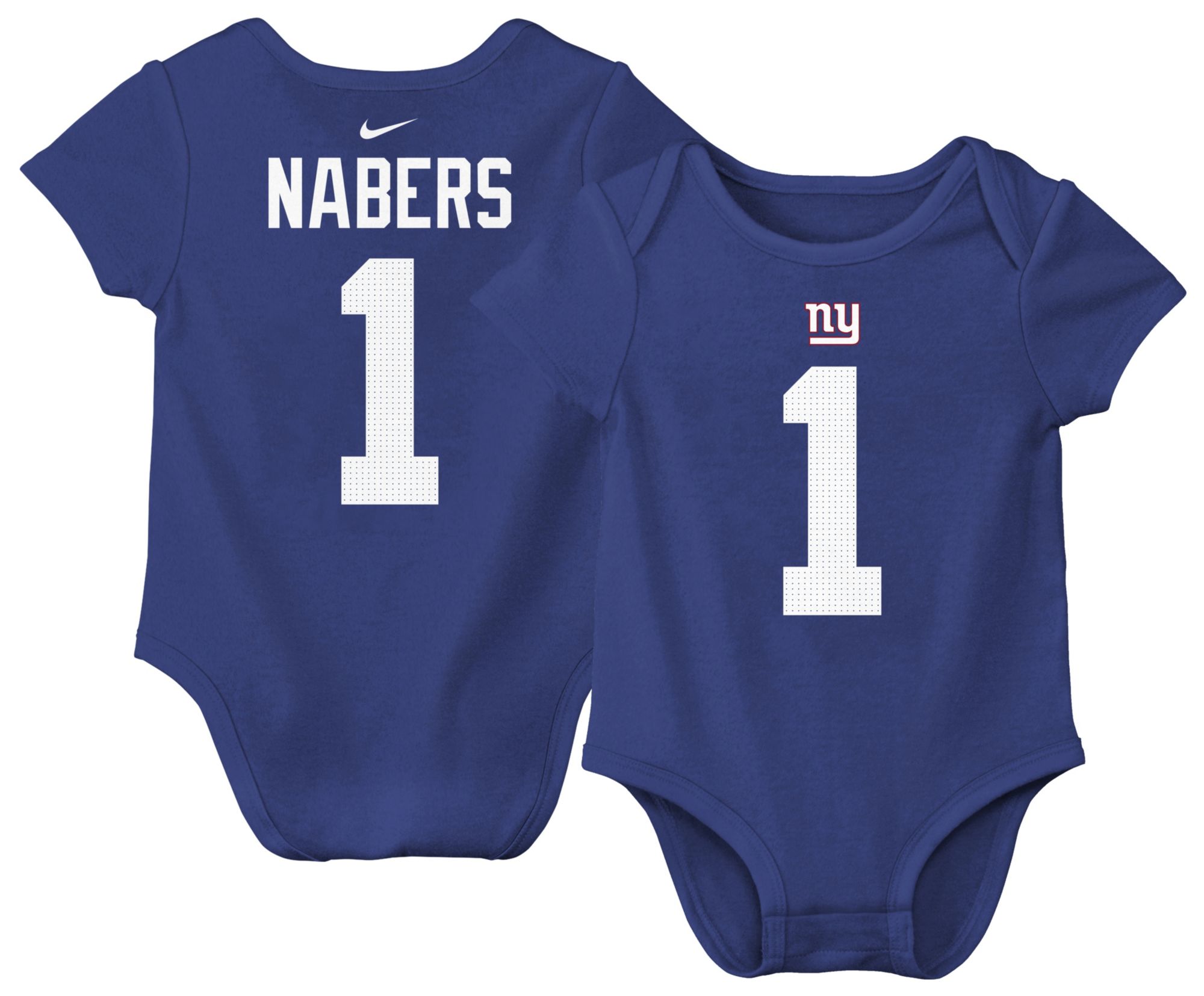Nike Infant New York Giants Malik Nabers #1 Rush Blue Newborn Creeper product image