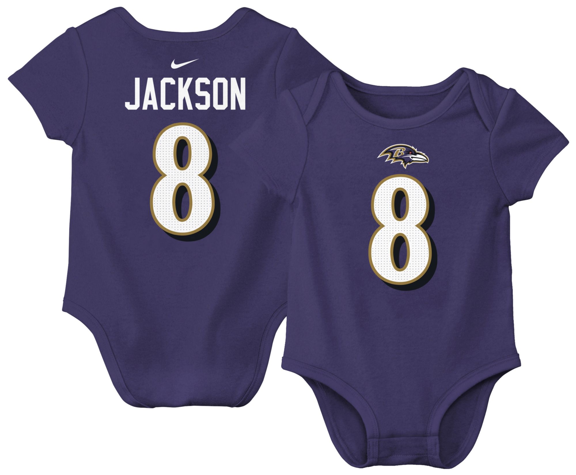 Nike Infant Baltimore Ravens Lamar Jackson #8 New Orchid Newborn Creeper product image