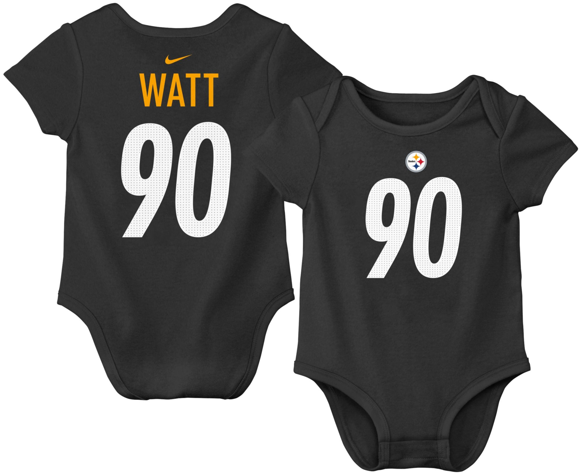 Nike Infant Pittsburgh Steelers T.J. Watt #90 Black Newborn Creeper product image